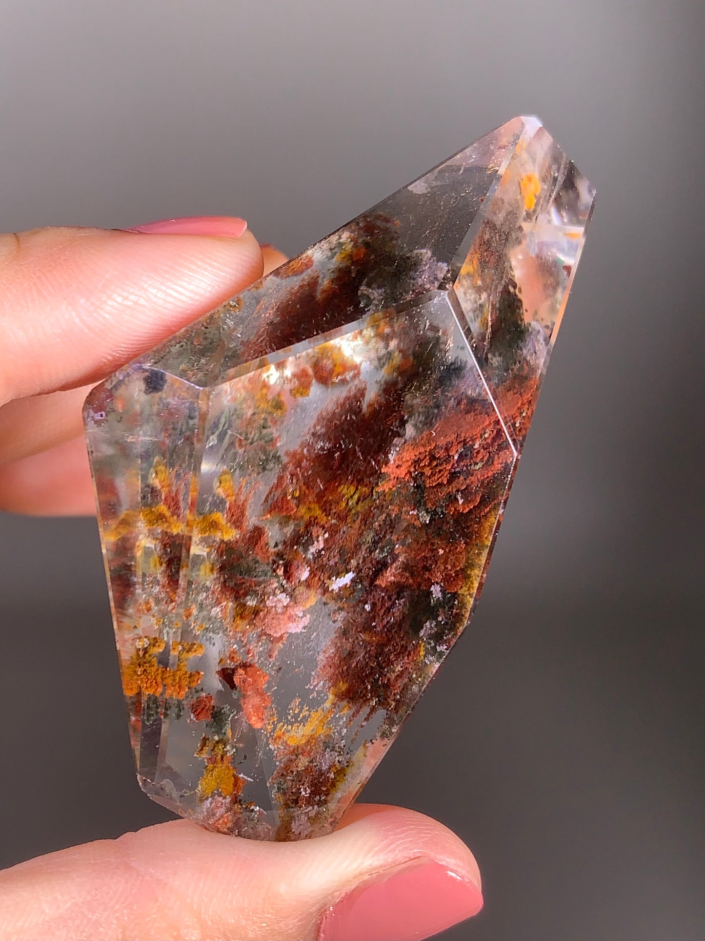 Autumn Color Theme Garden Quartz Polished Freeform Crystal from Zambia