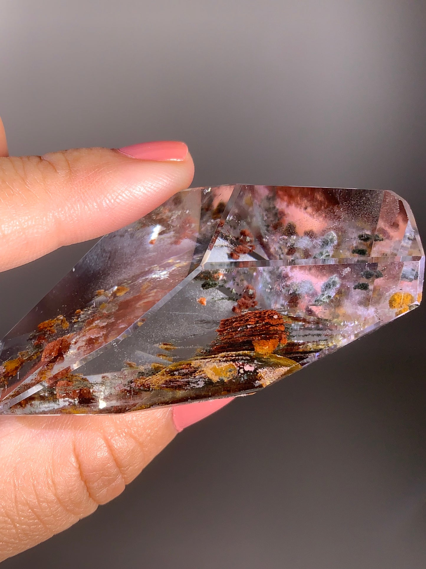 Autumn Color Theme Garden Quartz Polished Freeform Crystal from Zambia