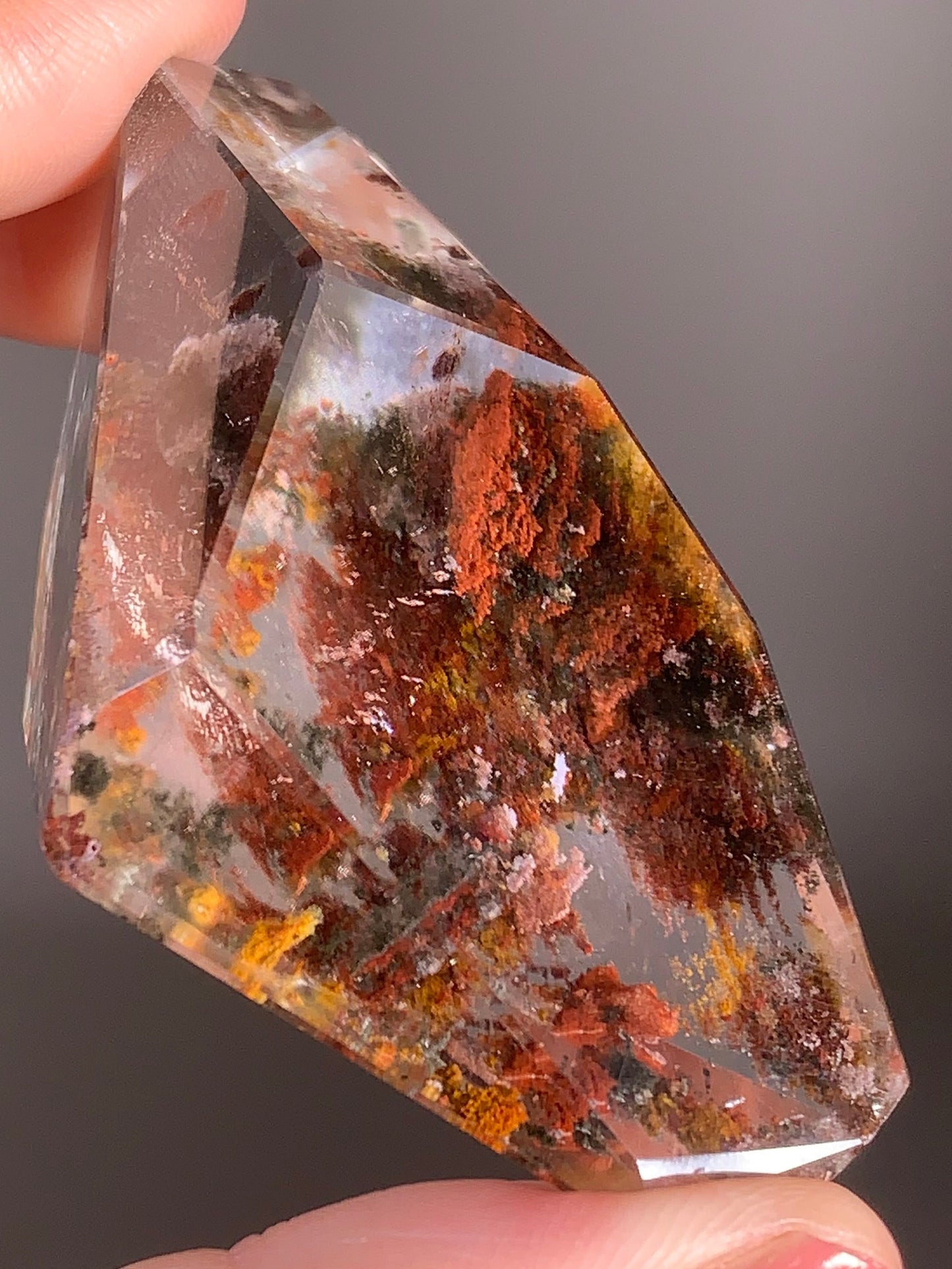 Autumn Color Theme Garden Quartz Polished Freeform Crystal from Zambia