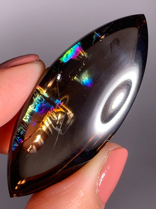 High-Quality Smoky Quartz Marquise Shape from Brazil with Natural Rainbows