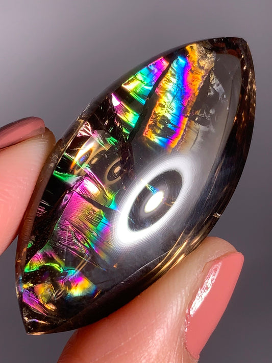 High-Quality Smoky Quartz Marquise Shape from Brazil with Natural Rainbows