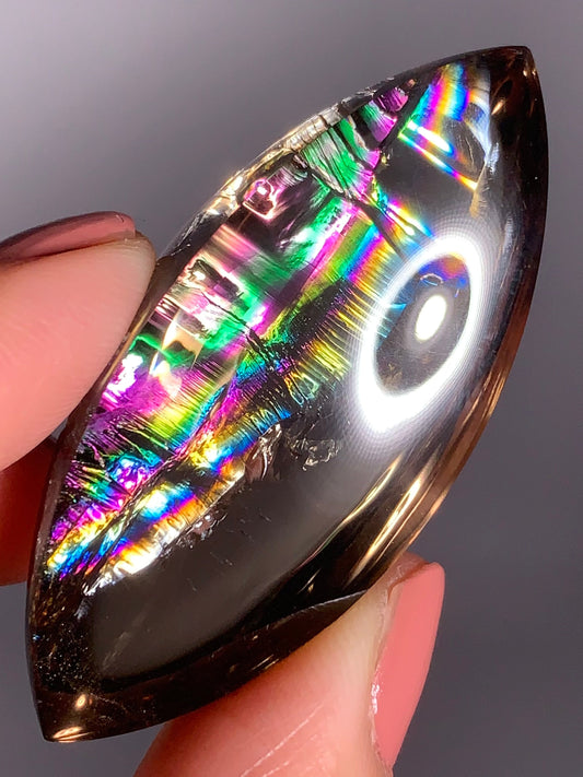 High-Quality Smoky Quartz Marquise Shape from Brazil with Natural Rainbows