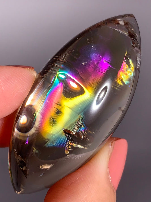 High-Quality Smoky Quartz Marquise Shape from Brazil with Natural Rainbows