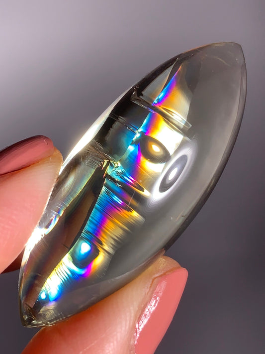 High-Quality Citrine Quartz Marquise Shape from Brazil with Natural Rainbows