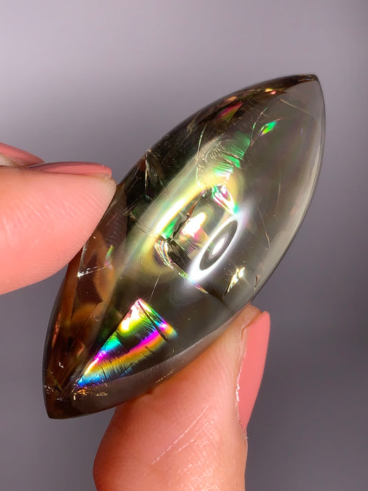 High-Quality Citrine Quartz Marquise Shape from Brazil with Natural Rainbows