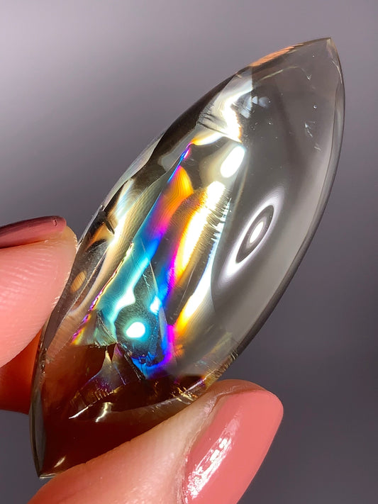 High-Quality Citrine Quartz Marquise Shape from Brazil with Natural Rainbows