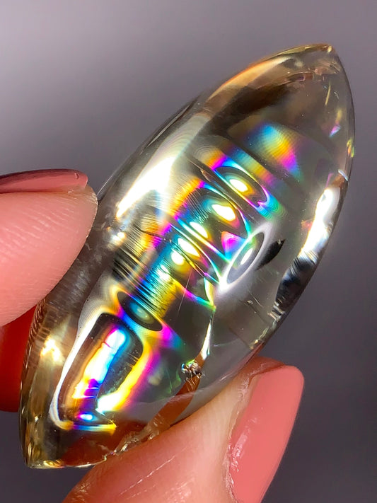 High-Quality Citrine Quartz Marquise Shape from Brazil with Natural Rainbows