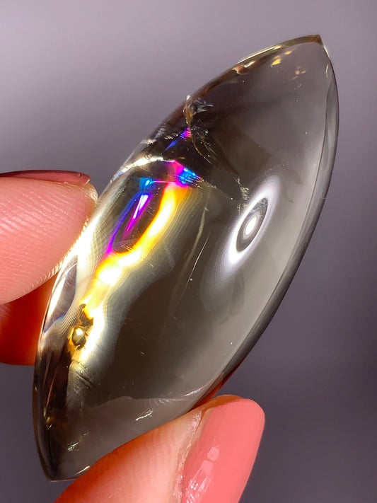 High-Quality Citrine Quartz Marquise Shape from Brazil with Natural Rainbows