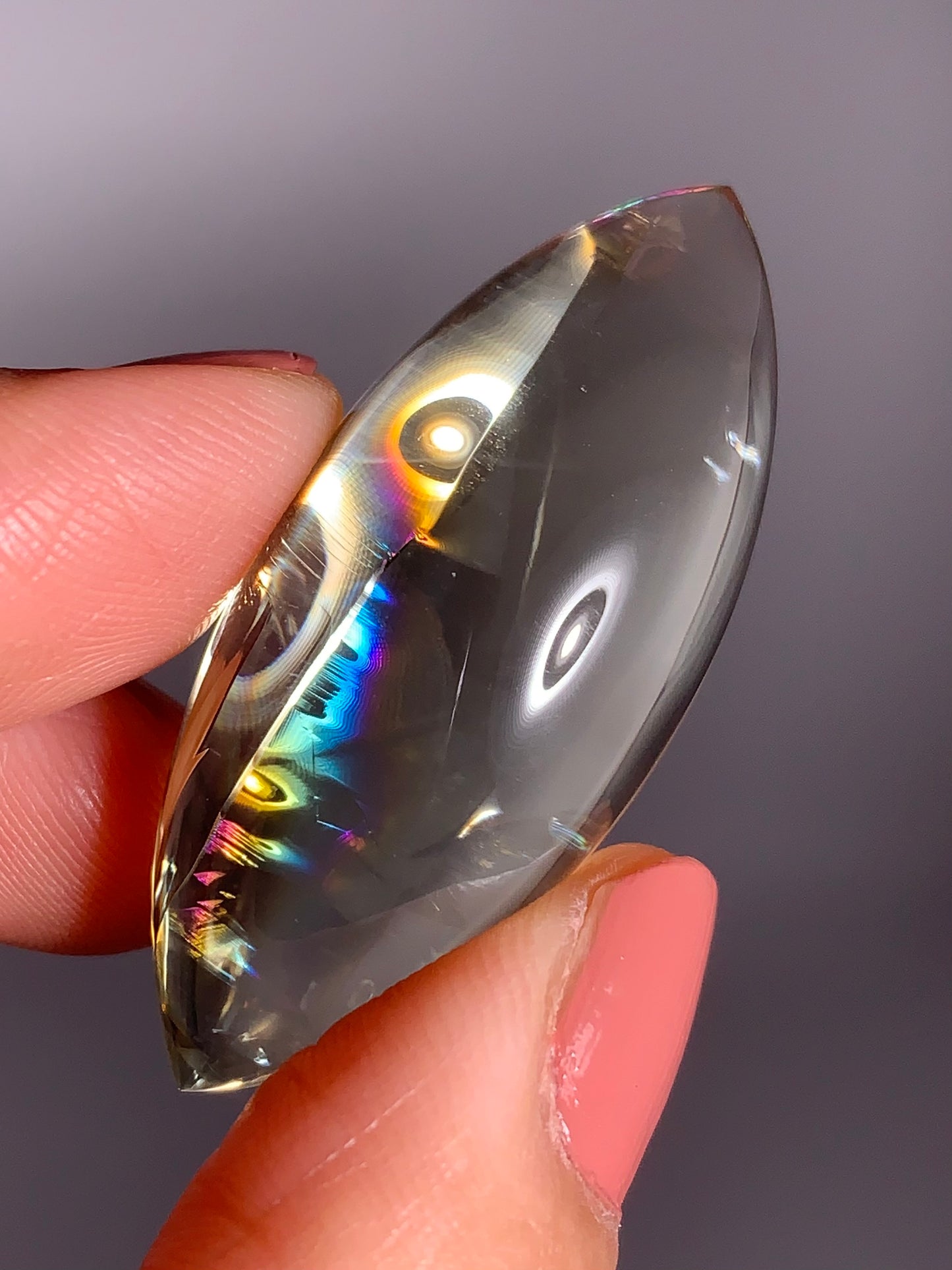 High-Quality Citrine Quartz Marquise Shape from Brazil with Natural Rainbows