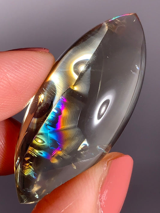 High-Quality Citrine Quartz Marquise Shape from Brazil with Natural Rainbows