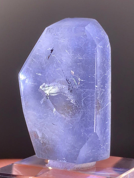 High-Quality Blue Dumortierite with Quartz in Quartz Polished Freeform from Brazil