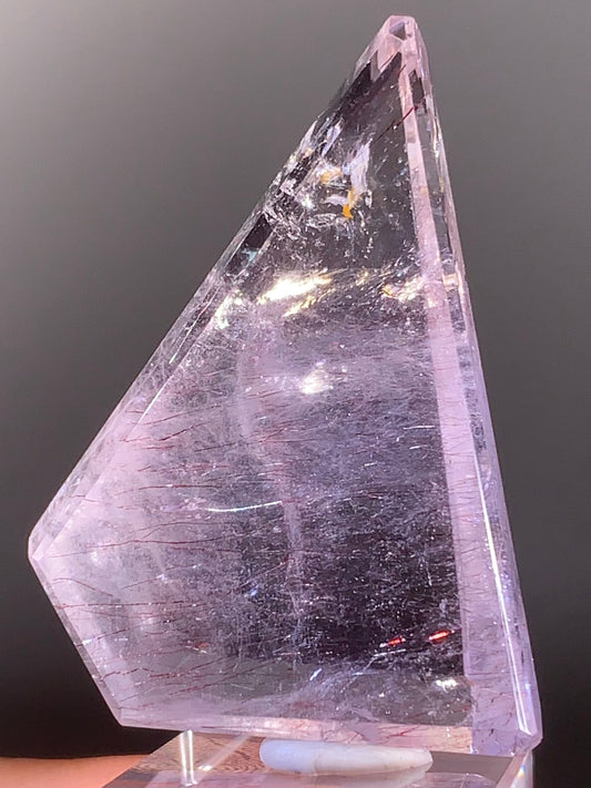 Amethyst with Lepidocrocite & Rutile Inclusions Polished Freeform from Madagascar