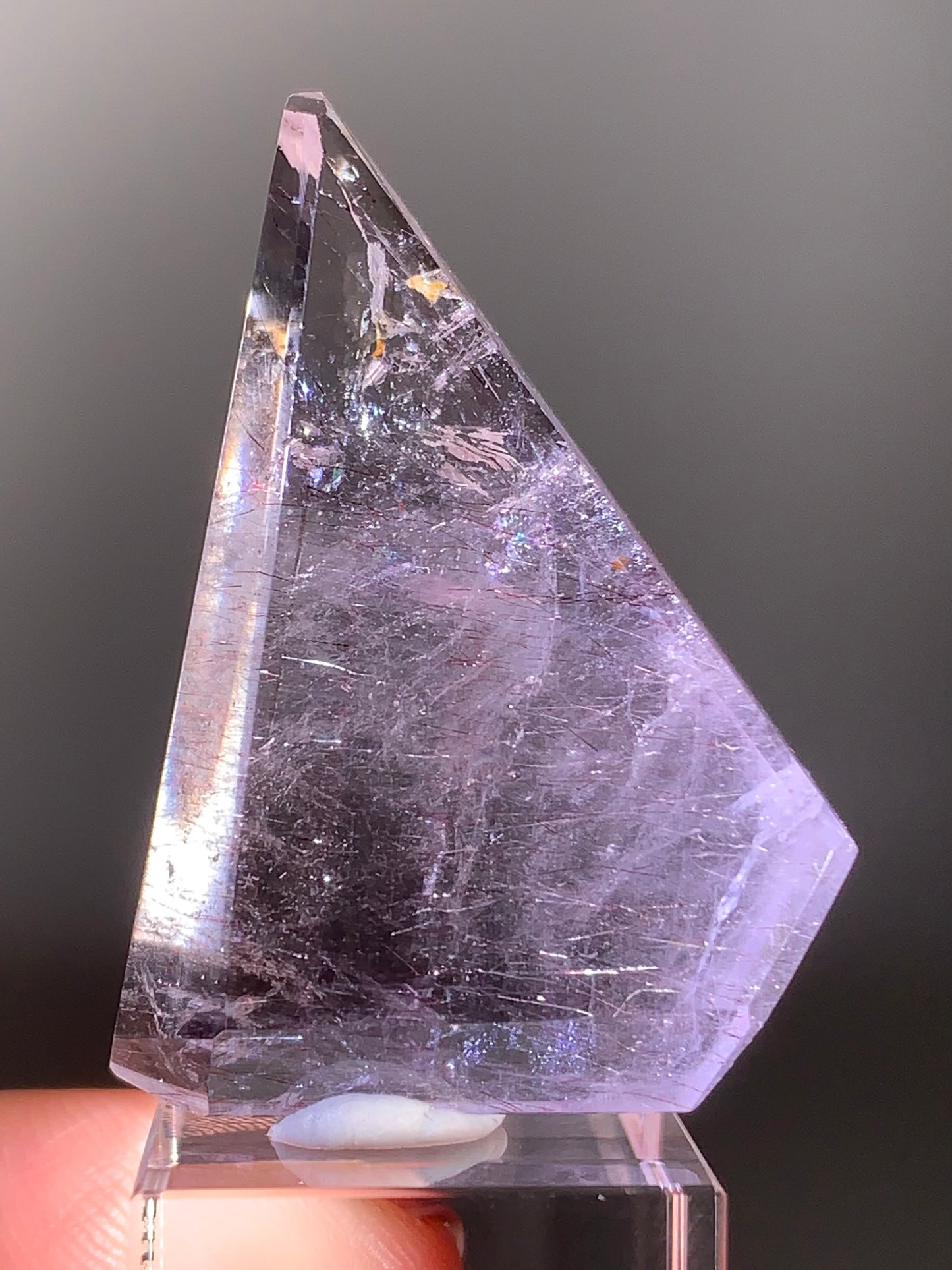 Amethyst with Lepidocrocite & Rutile Inclusions Polished Freeform from Madagascar