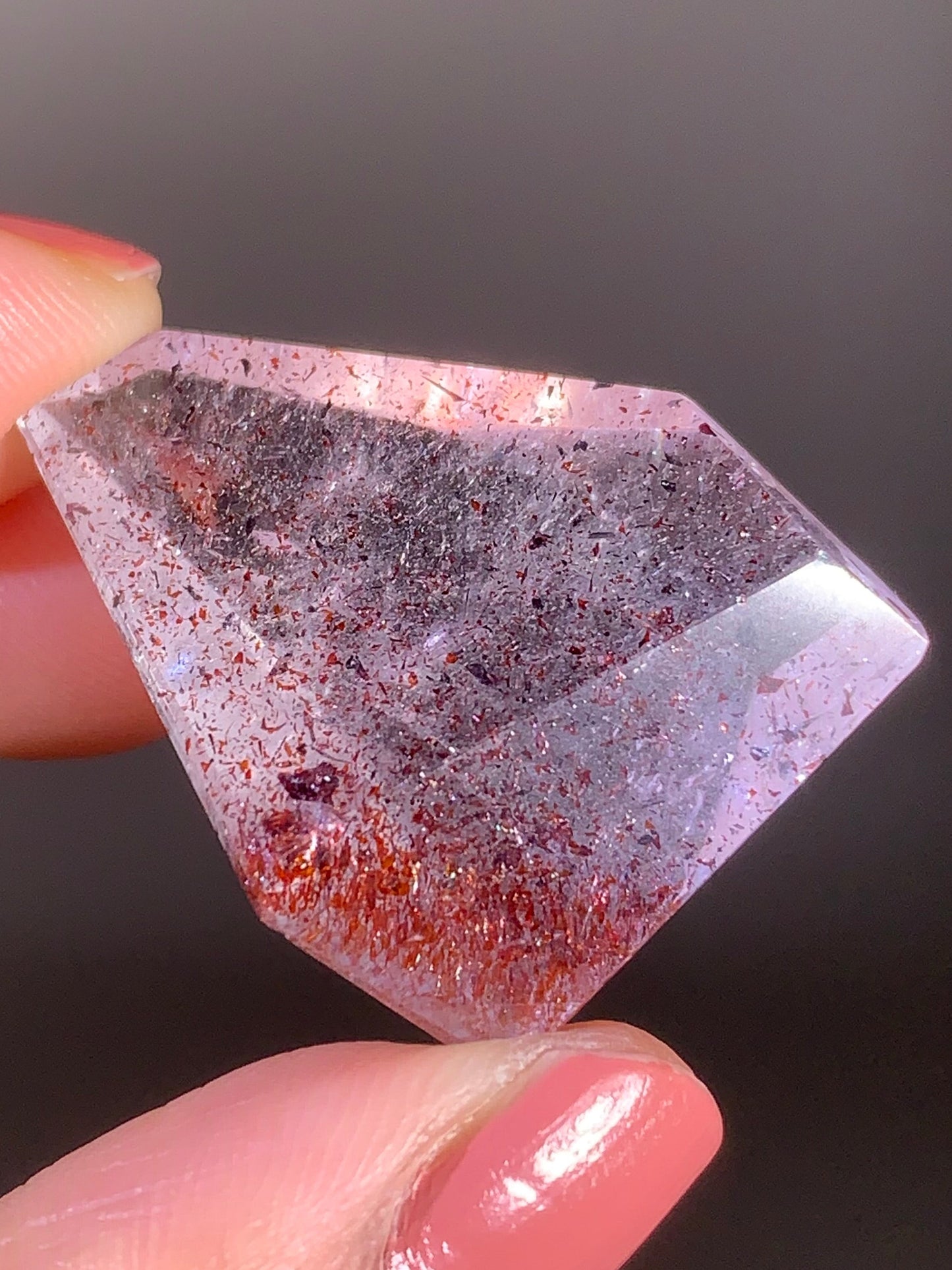 Harlequin Quartz Polished Freeform – Gold Strawberry Quartz from Madagascar