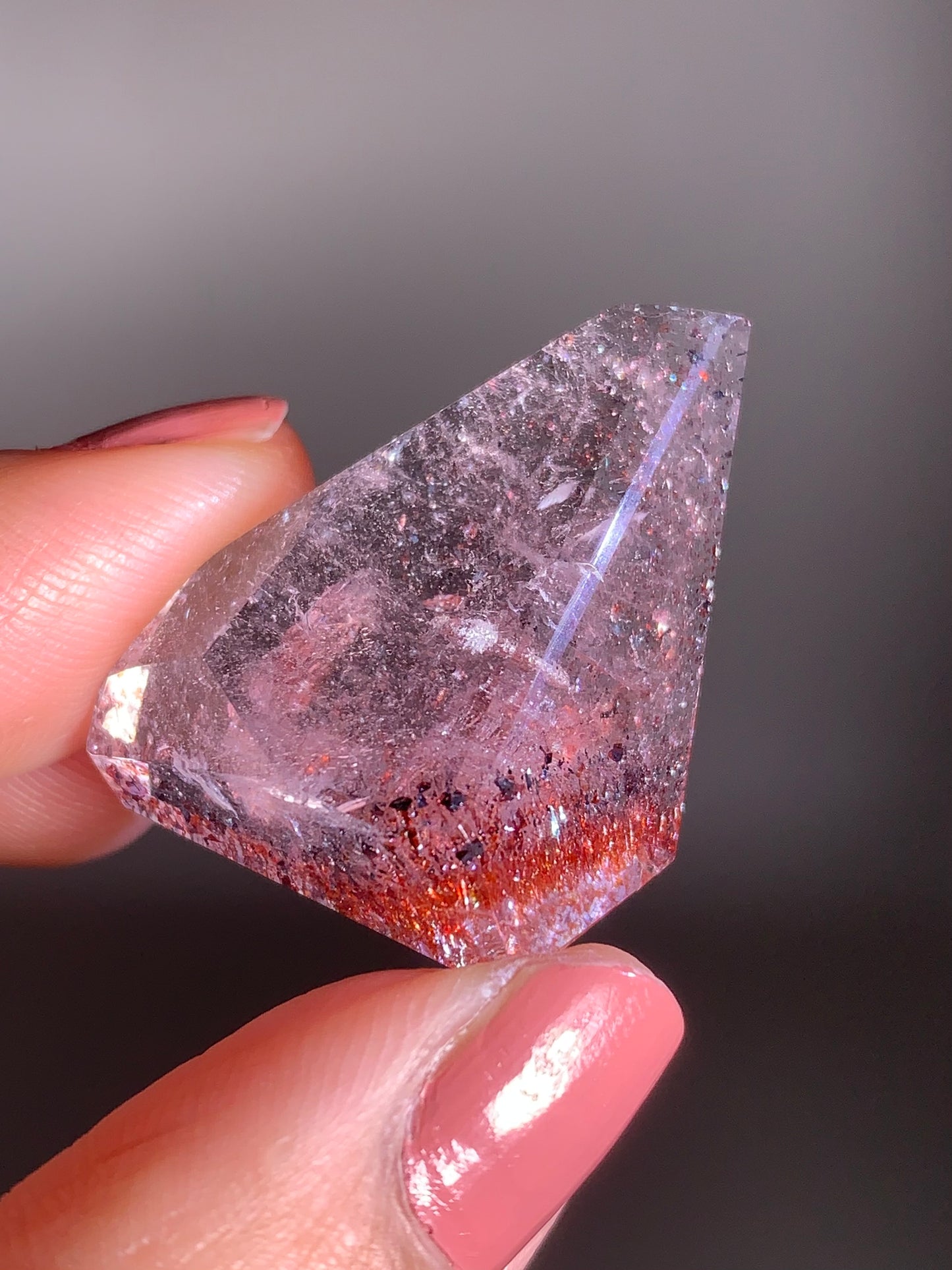 Harlequin Quartz Polished Freeform – Gold Strawberry Quartz from Madagascar
