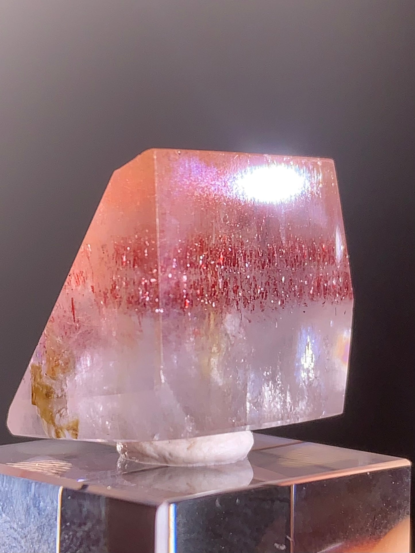 Harlequin Quartz Polished Freeform – Gold Strawberry Quartz from Madagascar