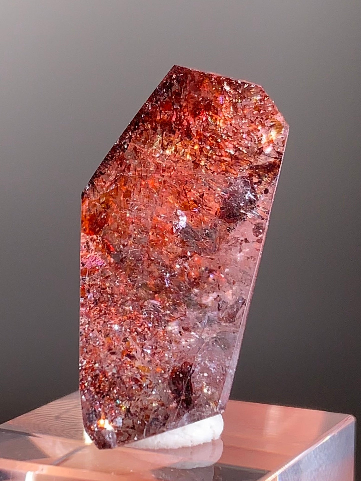 Harlequin Quartz Polished Freeform – Gold Strawberry Quartz from Madagascar