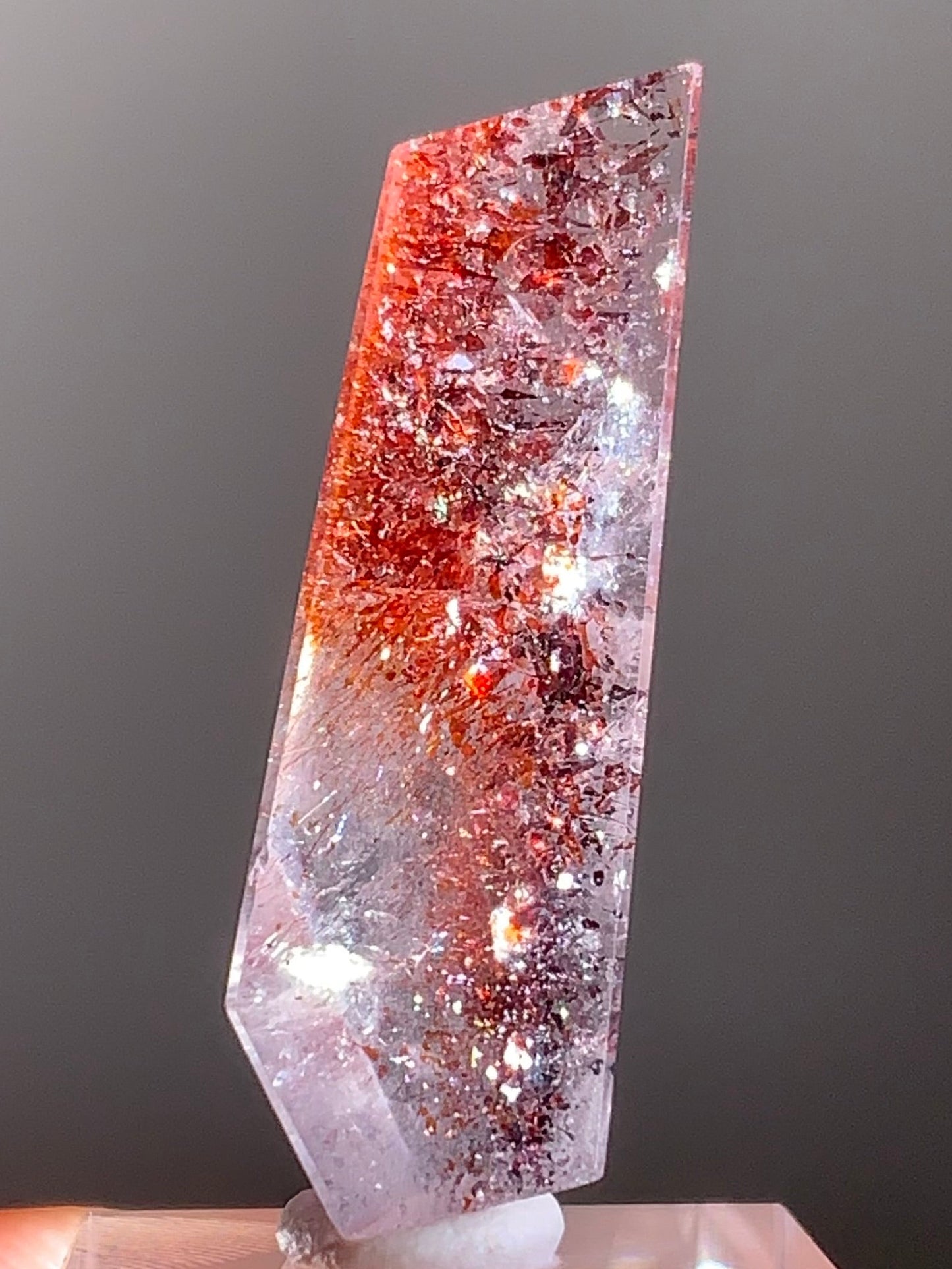 Harlequin Quartz Polished Freeform – Gold Strawberry Quartz from Madagascar