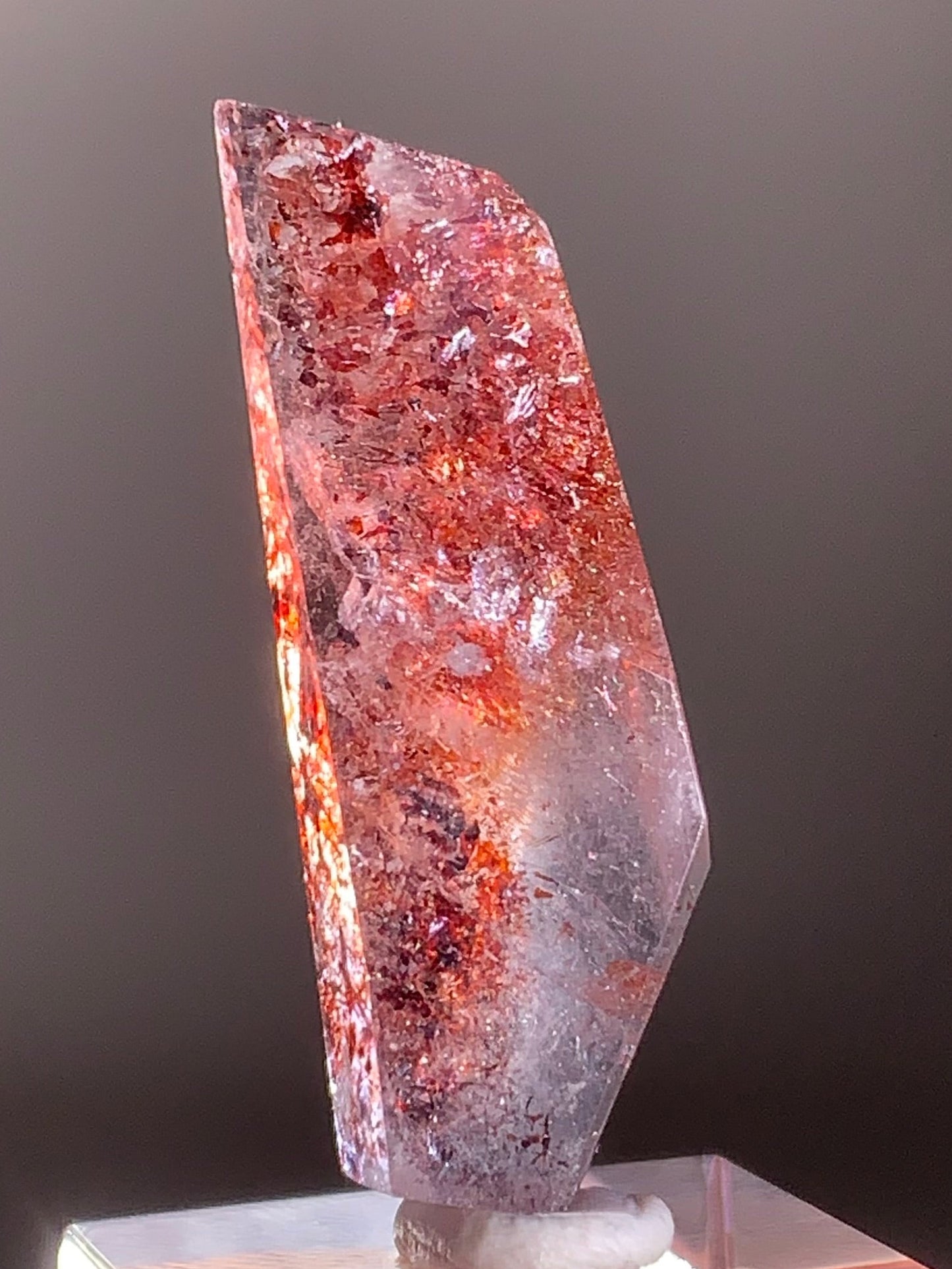 Harlequin Quartz Polished Freeform – Gold Strawberry Quartz from Madagascar