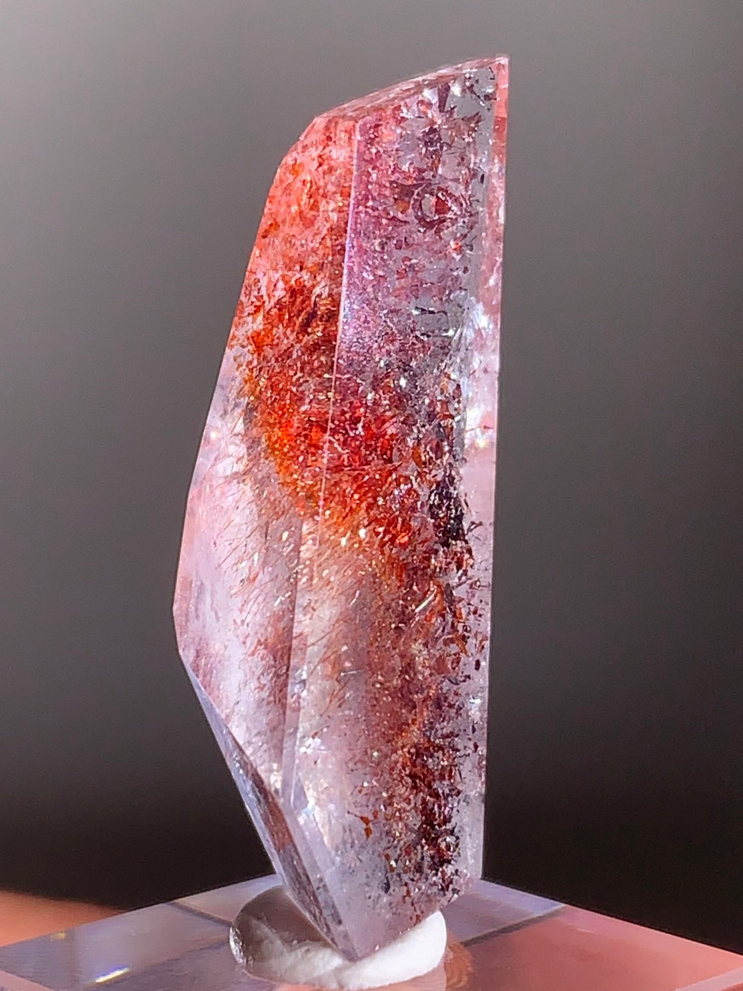 Harlequin Quartz Polished Freeform – Gold Strawberry Quartz from Madagascar