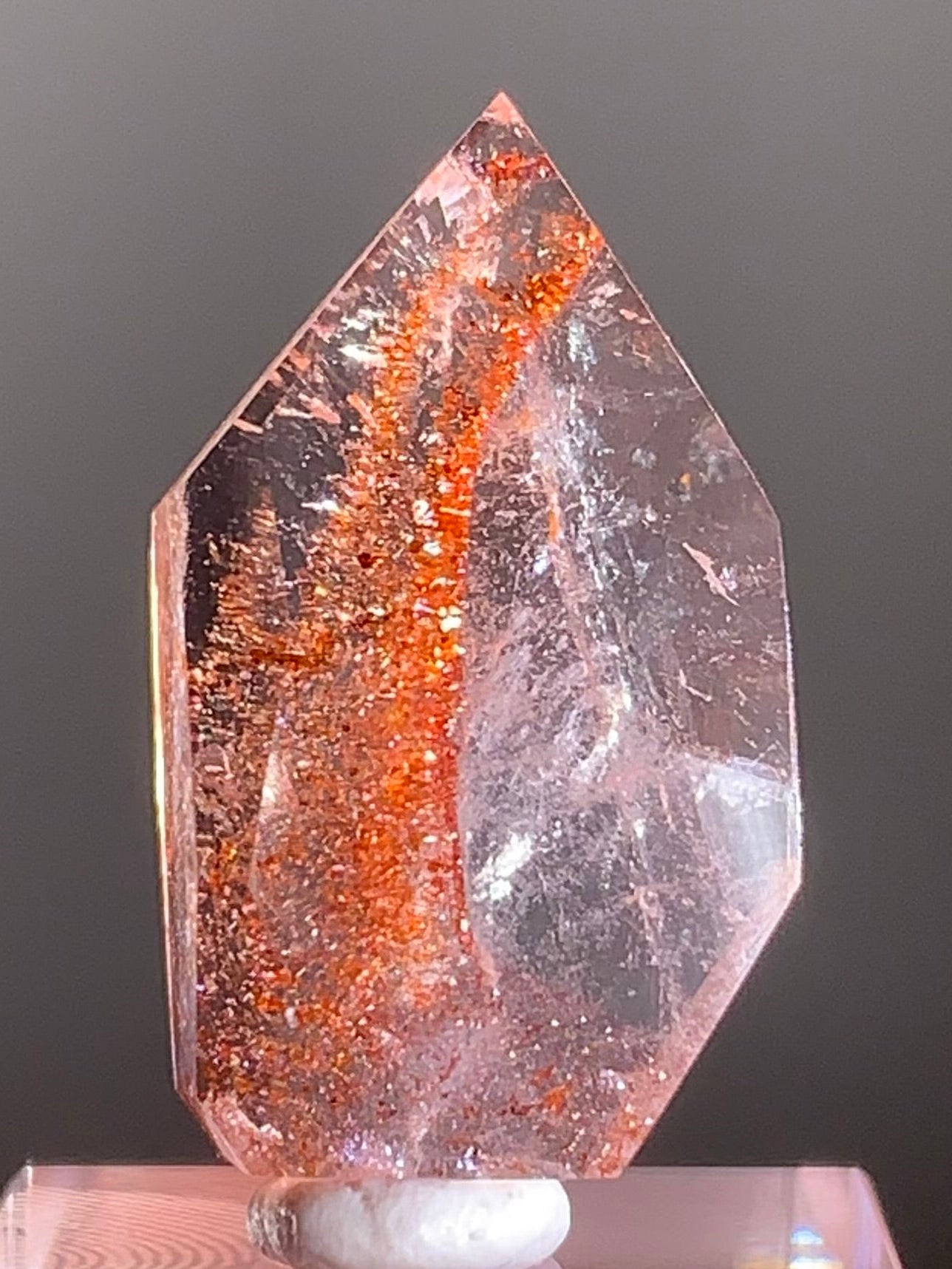 Harlequin Quartz Polished Freeform – Gold Strawberry Quartz from Madagascar