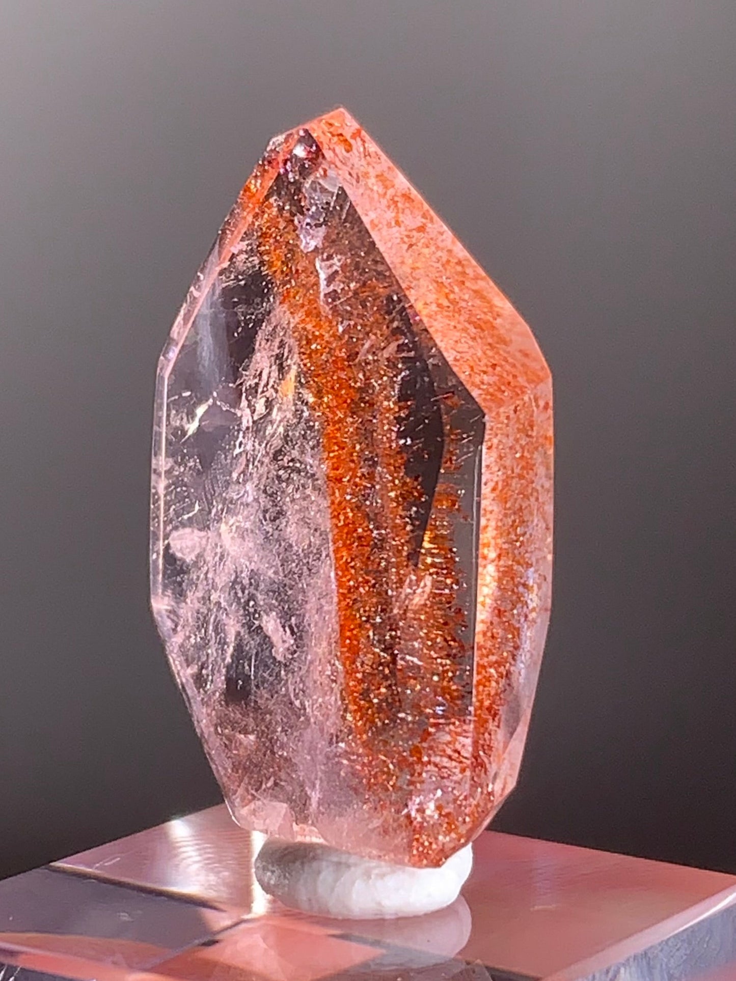 Harlequin Quartz Polished Freeform – Gold Strawberry Quartz from Madagascar