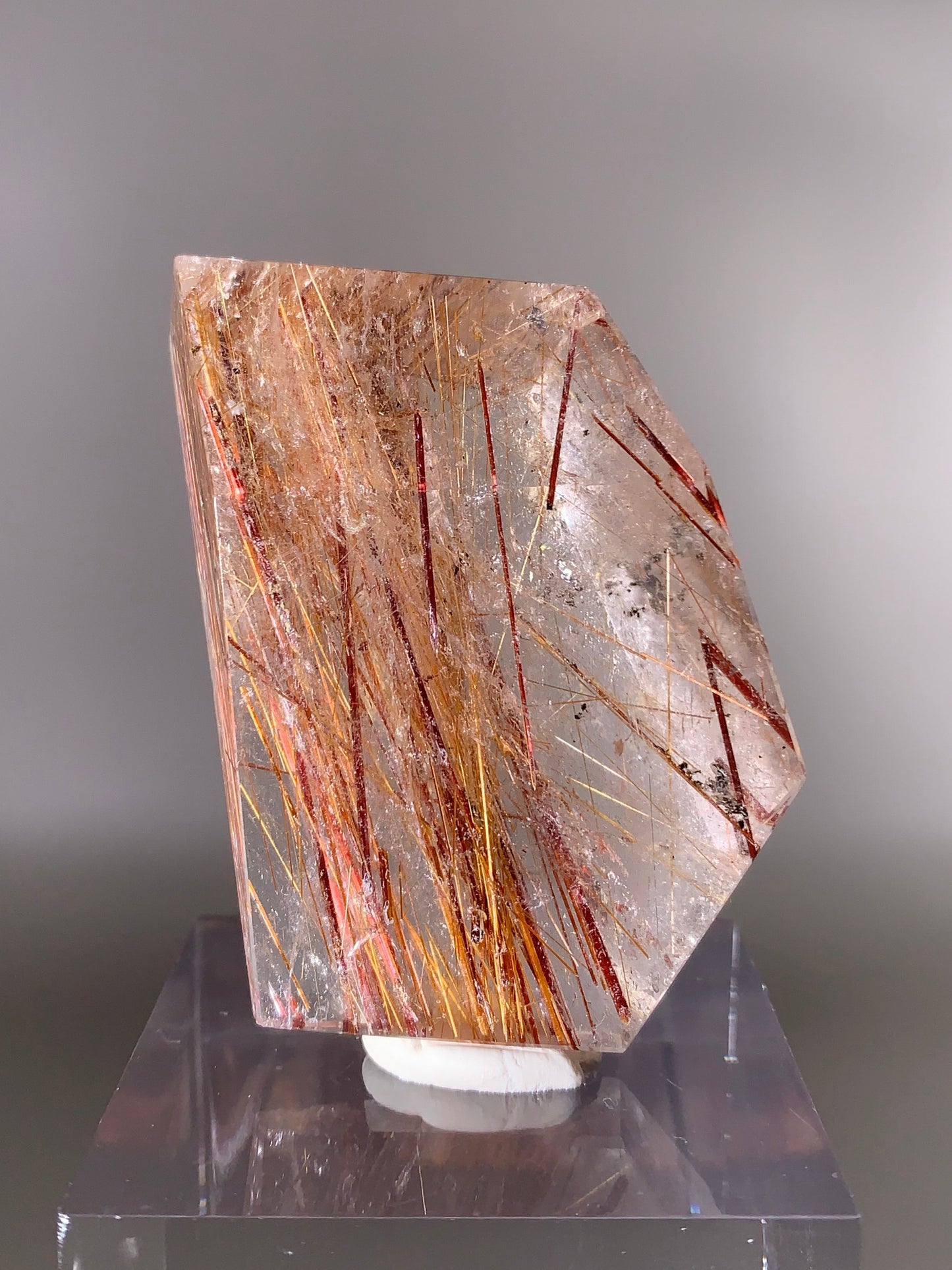 Rare Red & Gold Rutile Quartz Polished Freeform