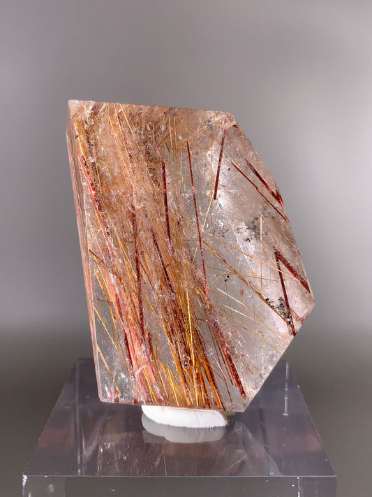 Rare Red & Gold Rutile Quartz Polished Freeform
