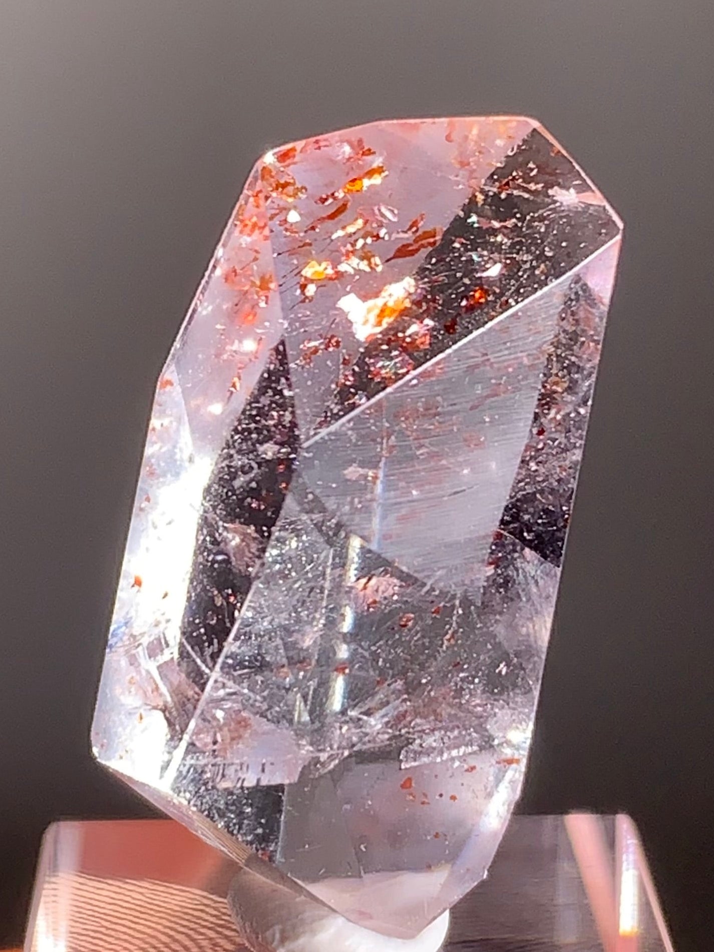 Harlequin Quartz Polished Freeform – Gold Strawberry Quartz from Madagascar