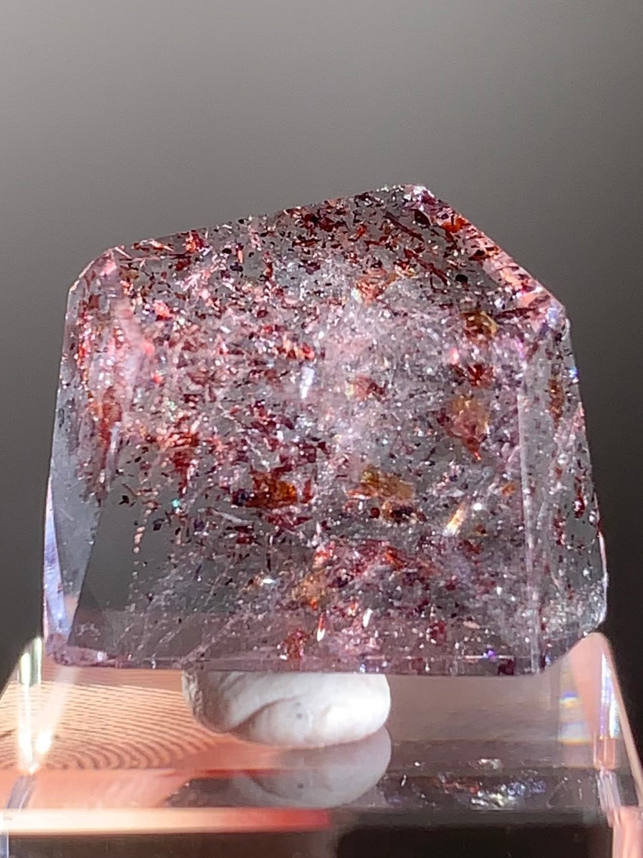 Harlequin Quartz Polished Freeform – Gold Strawberry Quartz from Madagascar