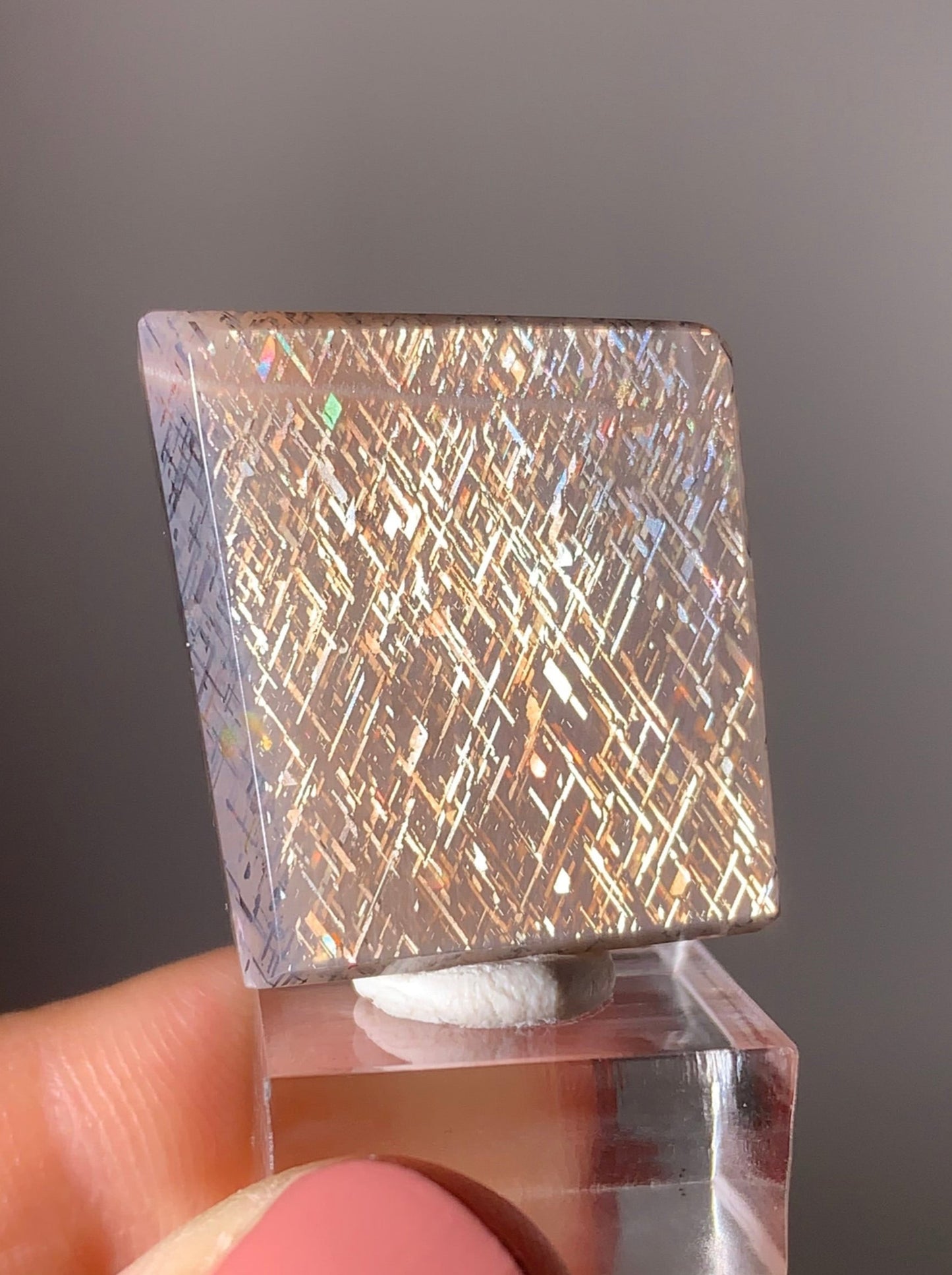Rainbow Lattice Sunstone Polished Freeform