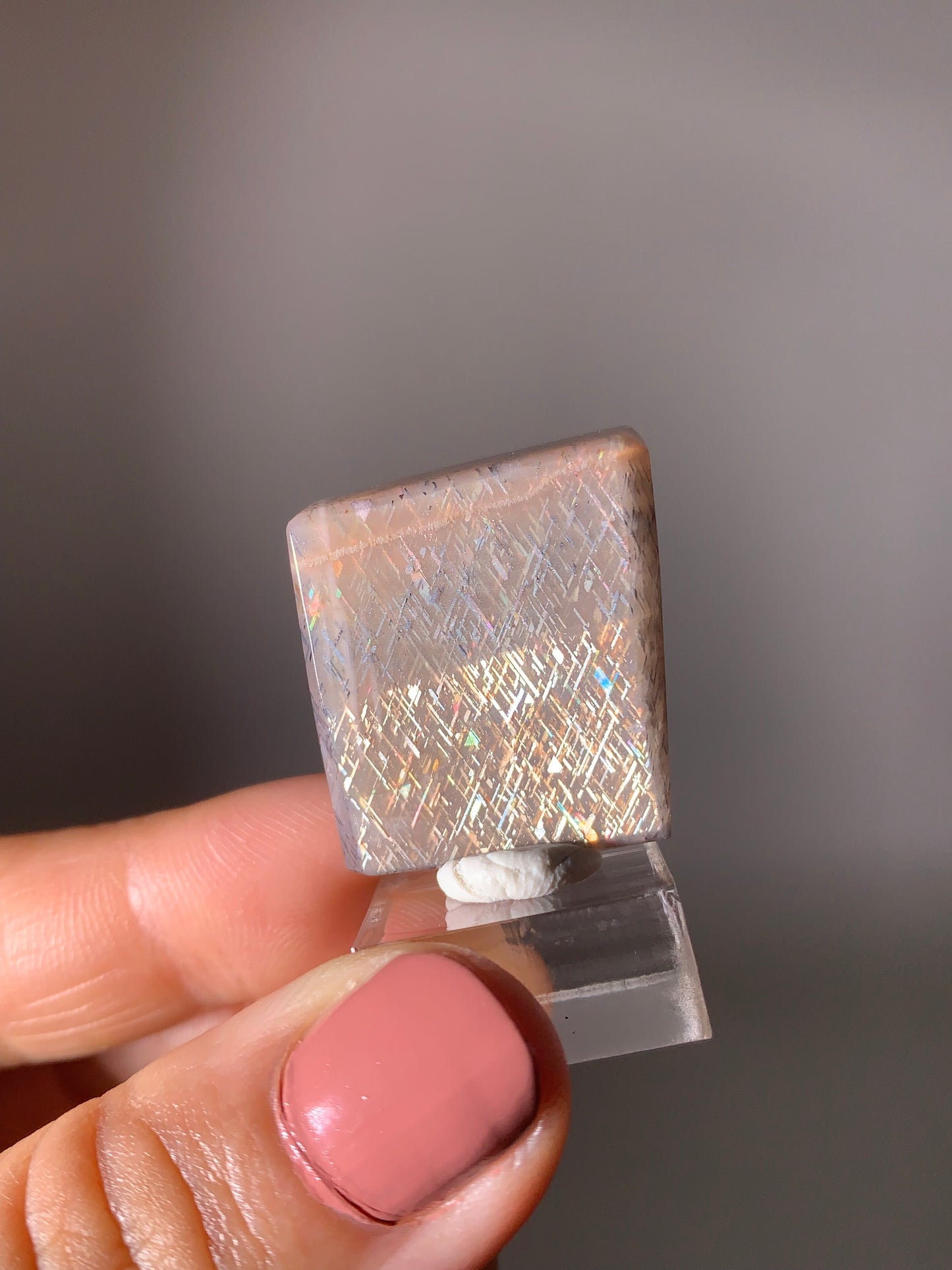 Rainbow Lattice Sunstone Polished Freeform