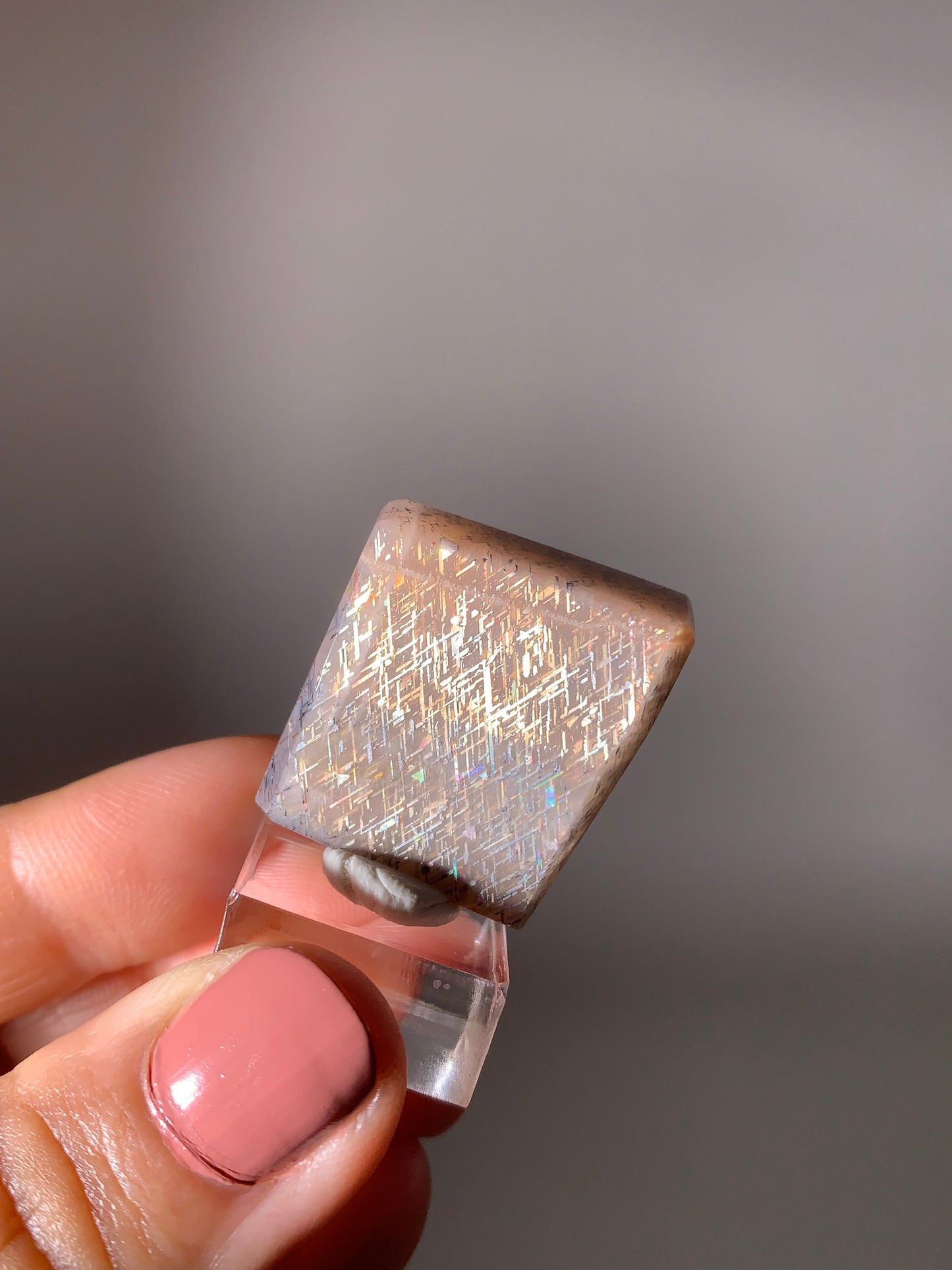 Rainbow Lattice Sunstone Polished Freeform