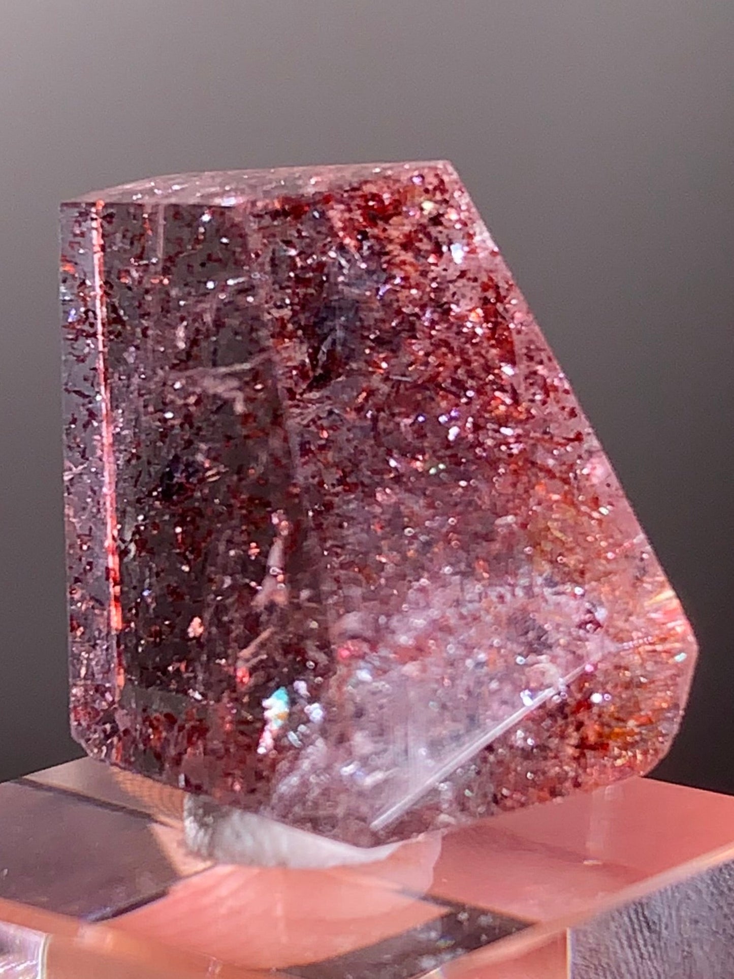 Harlequin Quartz Polished Freeform – Gold Strawberry Quartz from Madagascar