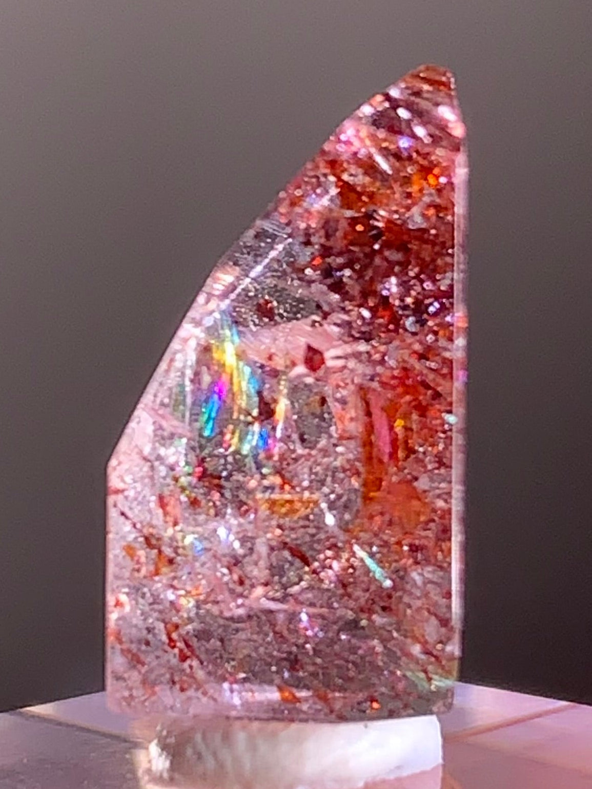 Harlequin Quartz Polished Freeform – Gold Strawberry Quartz from Madagascar