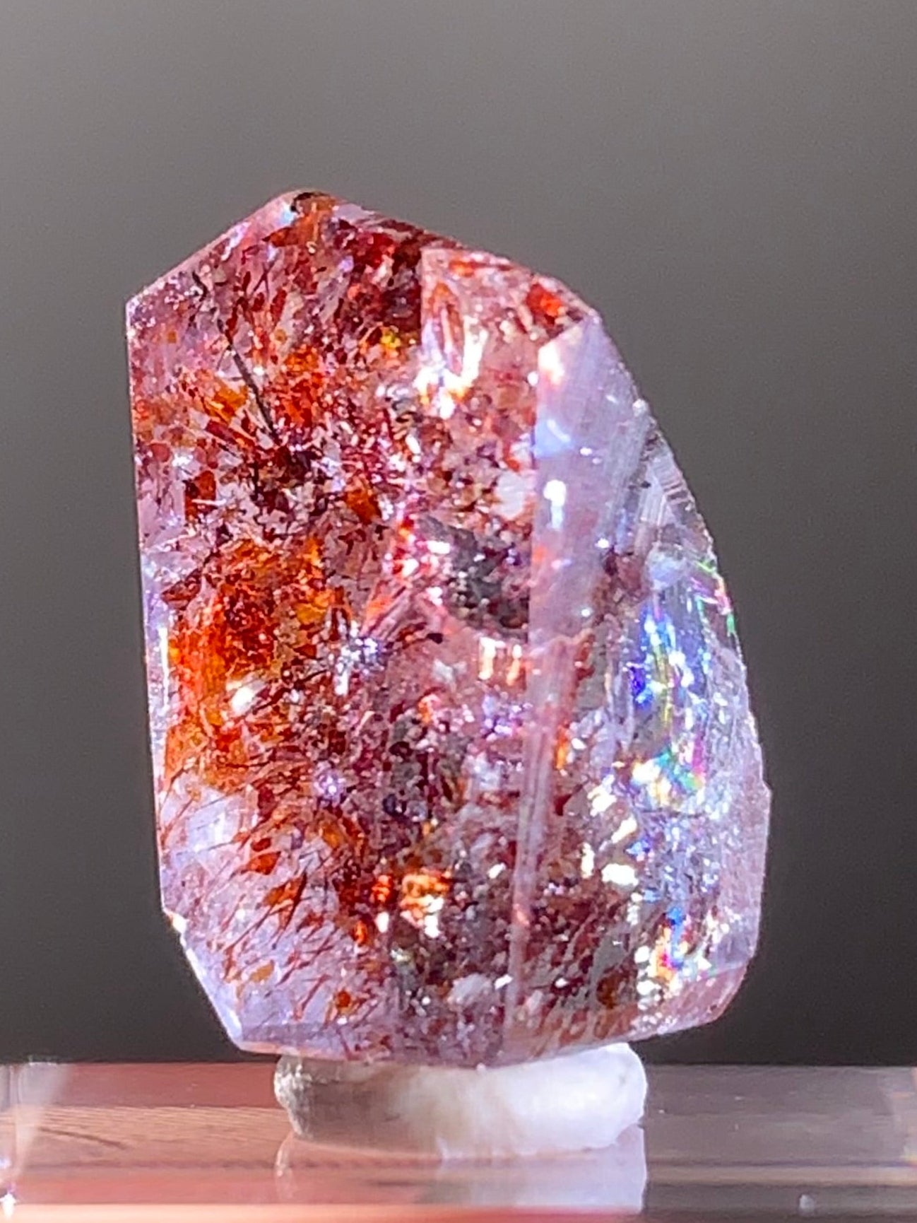 Harlequin Quartz Polished Freeform – Gold Strawberry Quartz from Madagascar