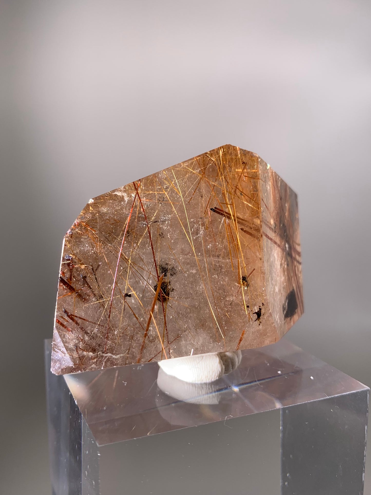 Rare Red & Gold Rutile Quartz Polished Freeform