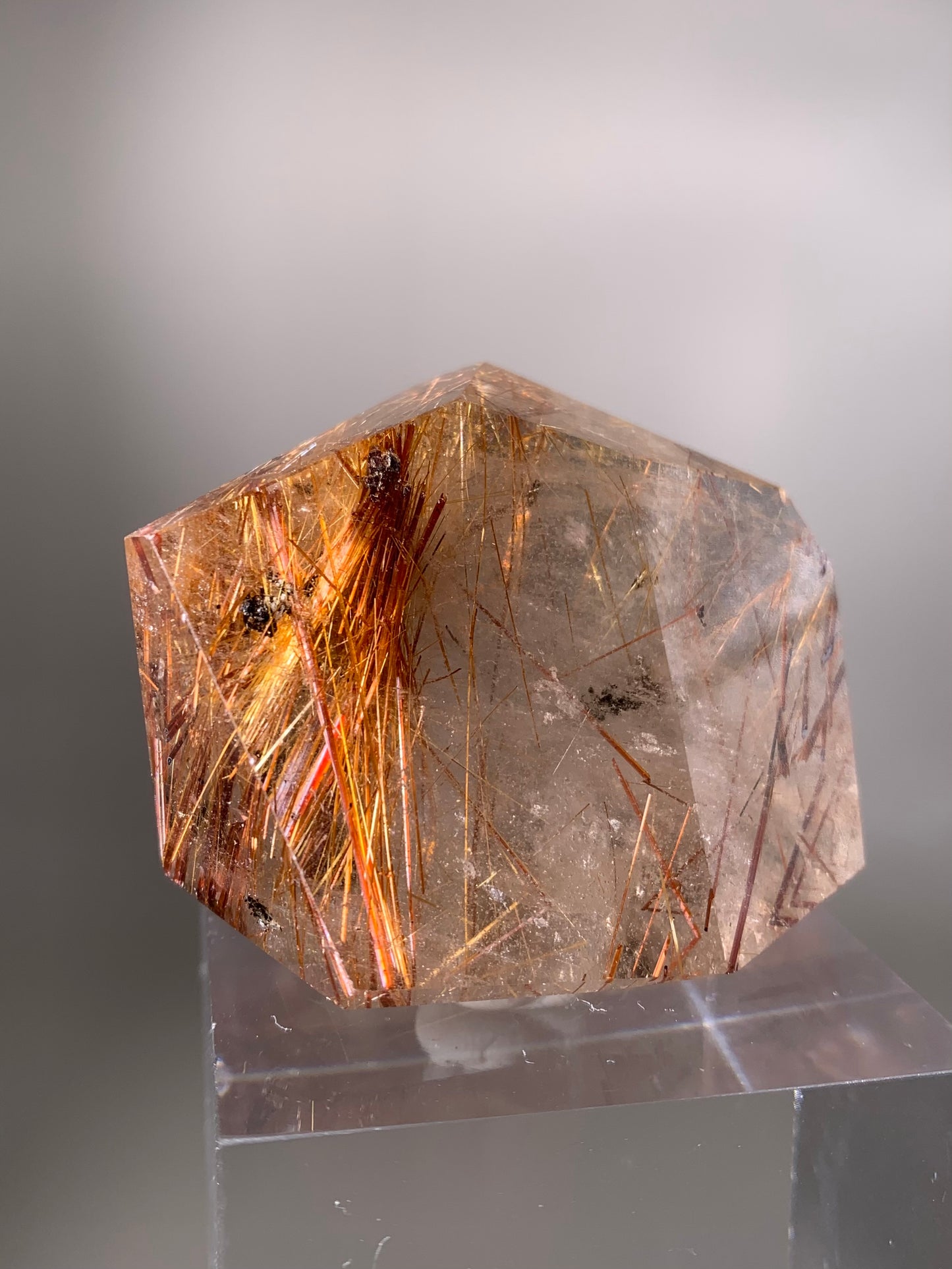 Rare Red & Gold Rutile Quartz Polished Freeform