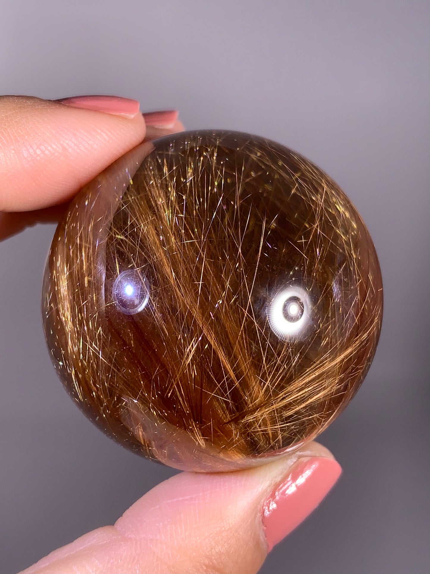 Collector’s Grade Copper Shooting Star Rutile Quartz Sphere from Brazil