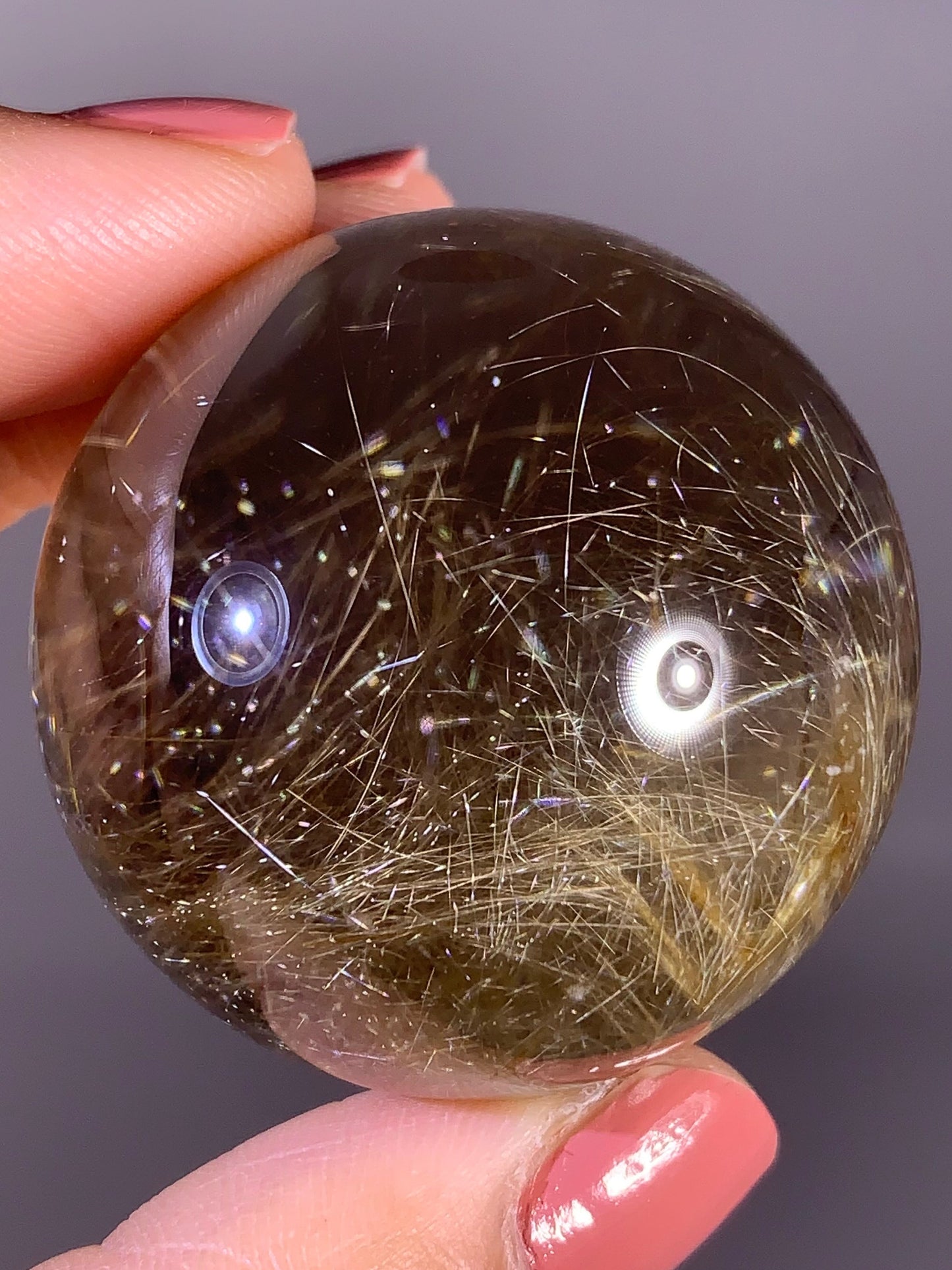Collector’s Grade Gold Shooting Star Rutile Quartz Sphere from Brazil