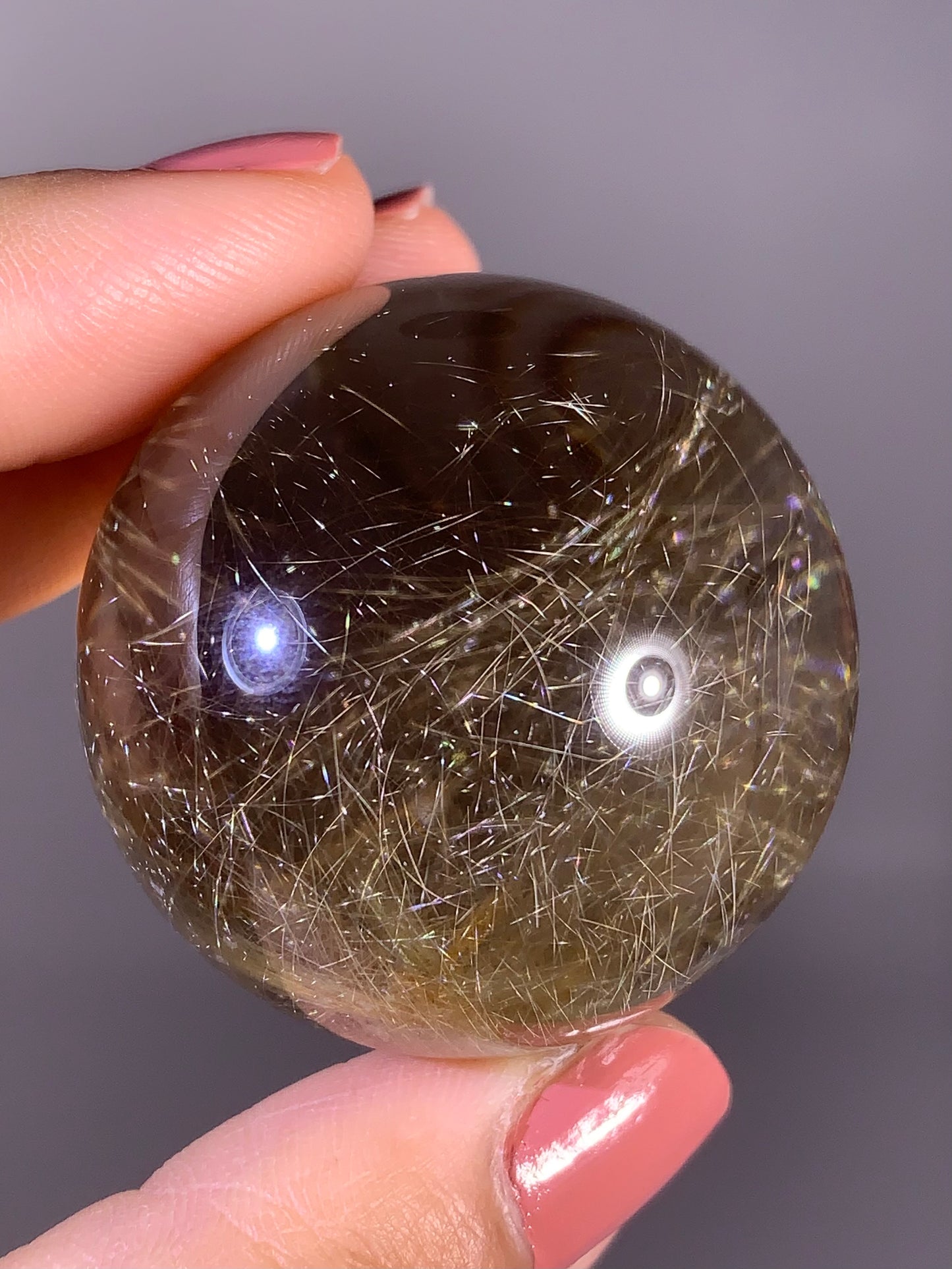 Collector’s Grade Gold Shooting Star Rutile Quartz Sphere from Brazil