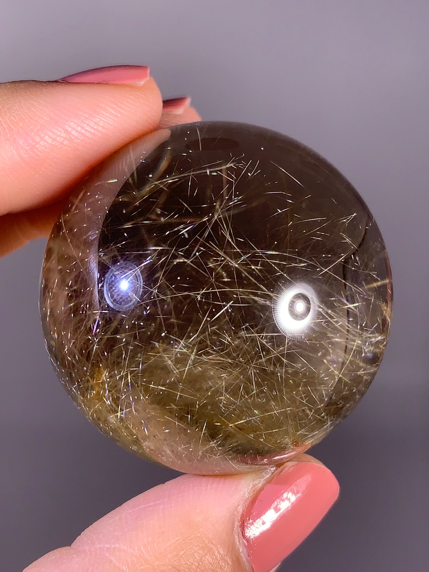 Collector’s Grade Gold Shooting Star Rutile Quartz Sphere from Brazil