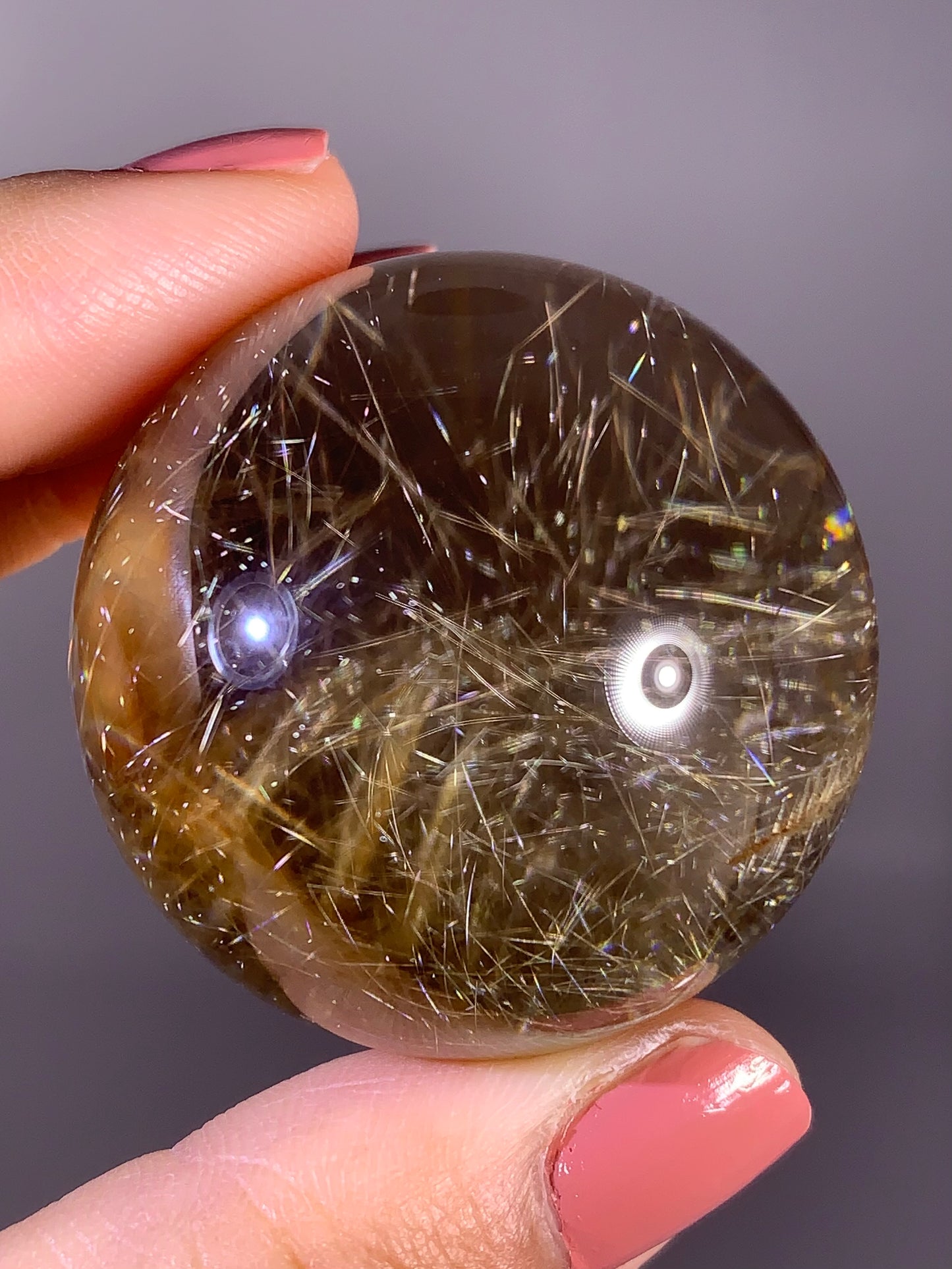 Collector’s Grade Gold Shooting Star Rutile Quartz Sphere from Brazil