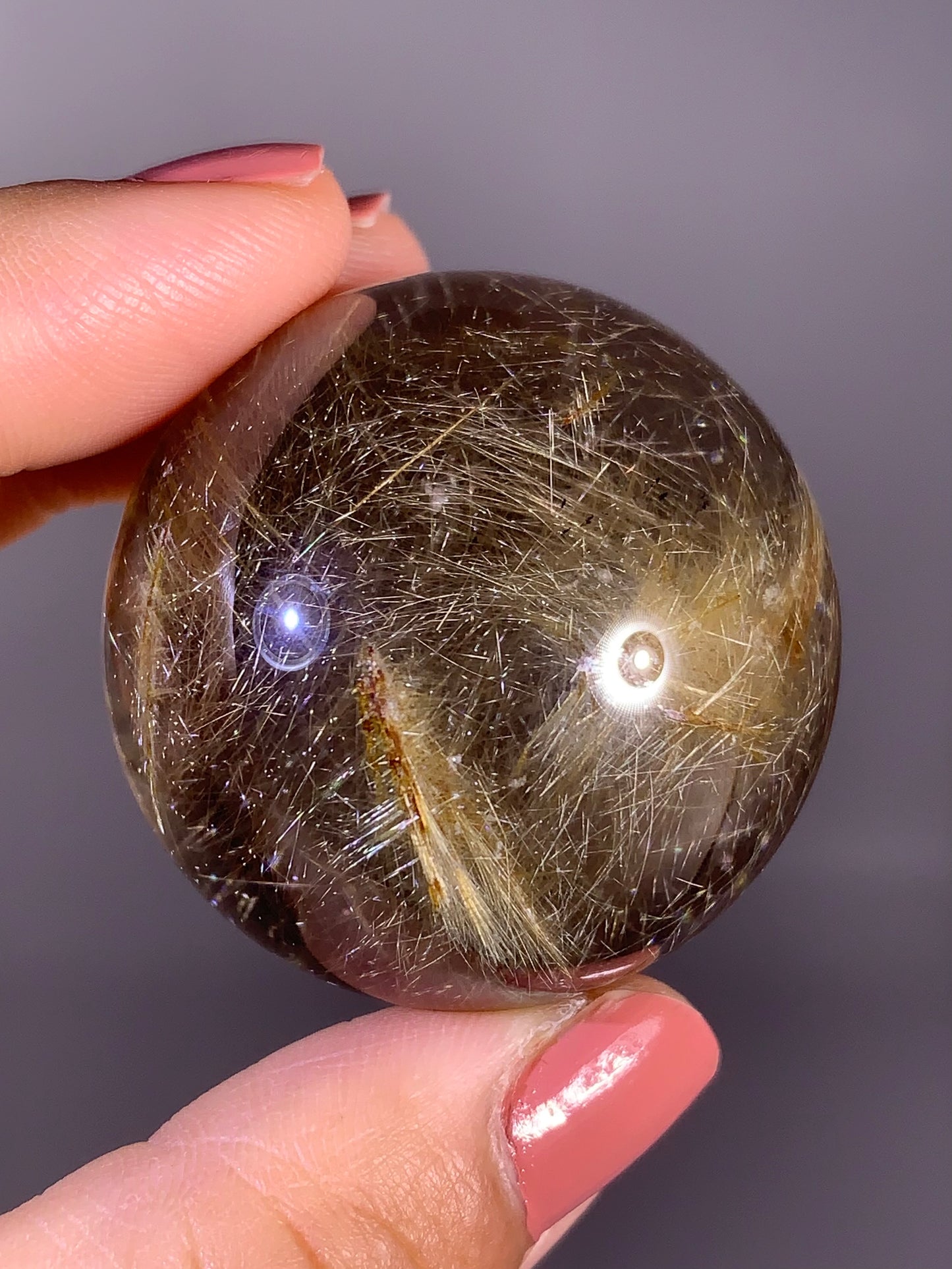 Collector’s Grade Gold Shooting Star Rutile Quartz Sphere from Brazil
