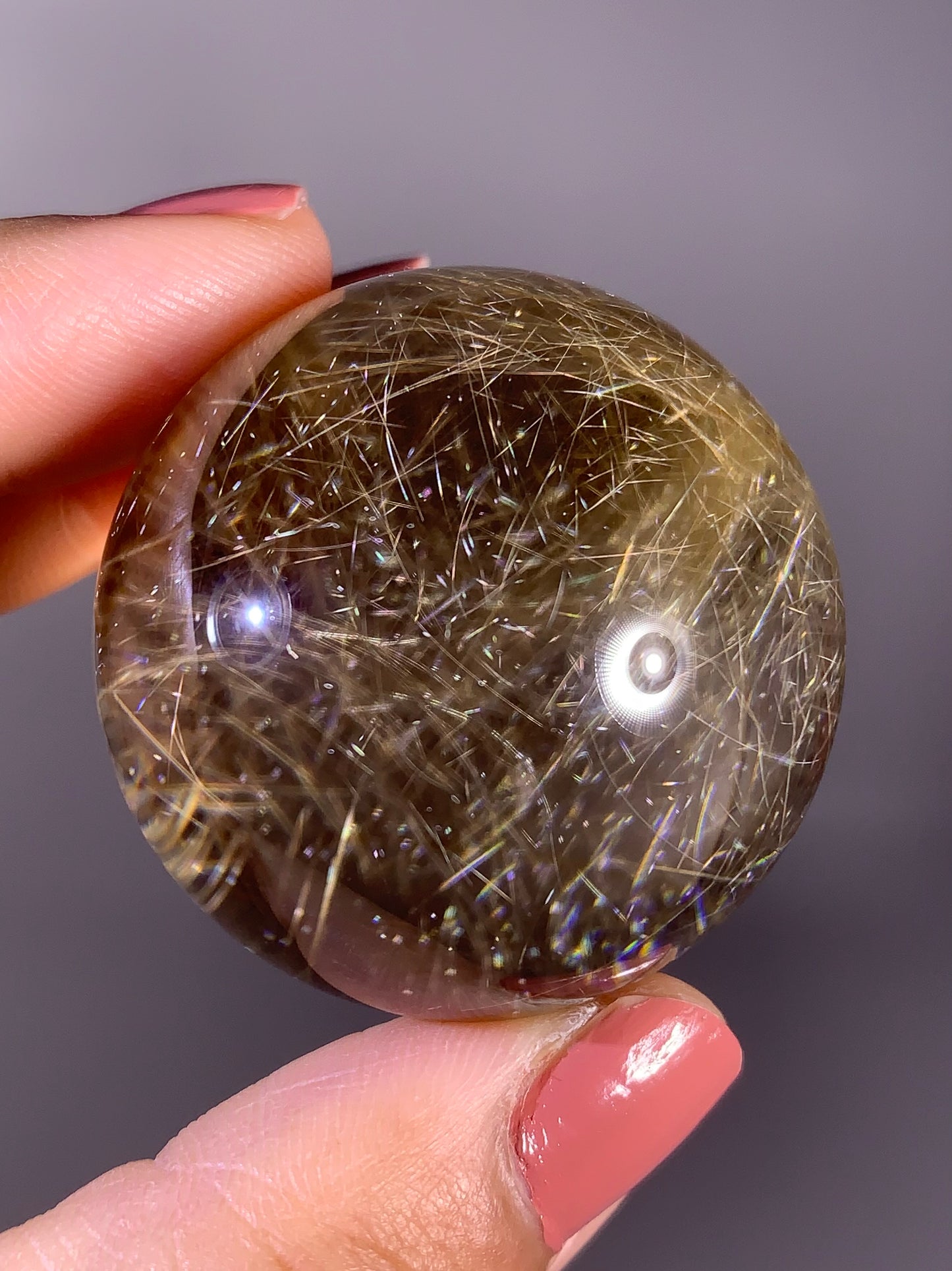 Collector’s Grade Gold Shooting Star Rutile Quartz Sphere from Brazil