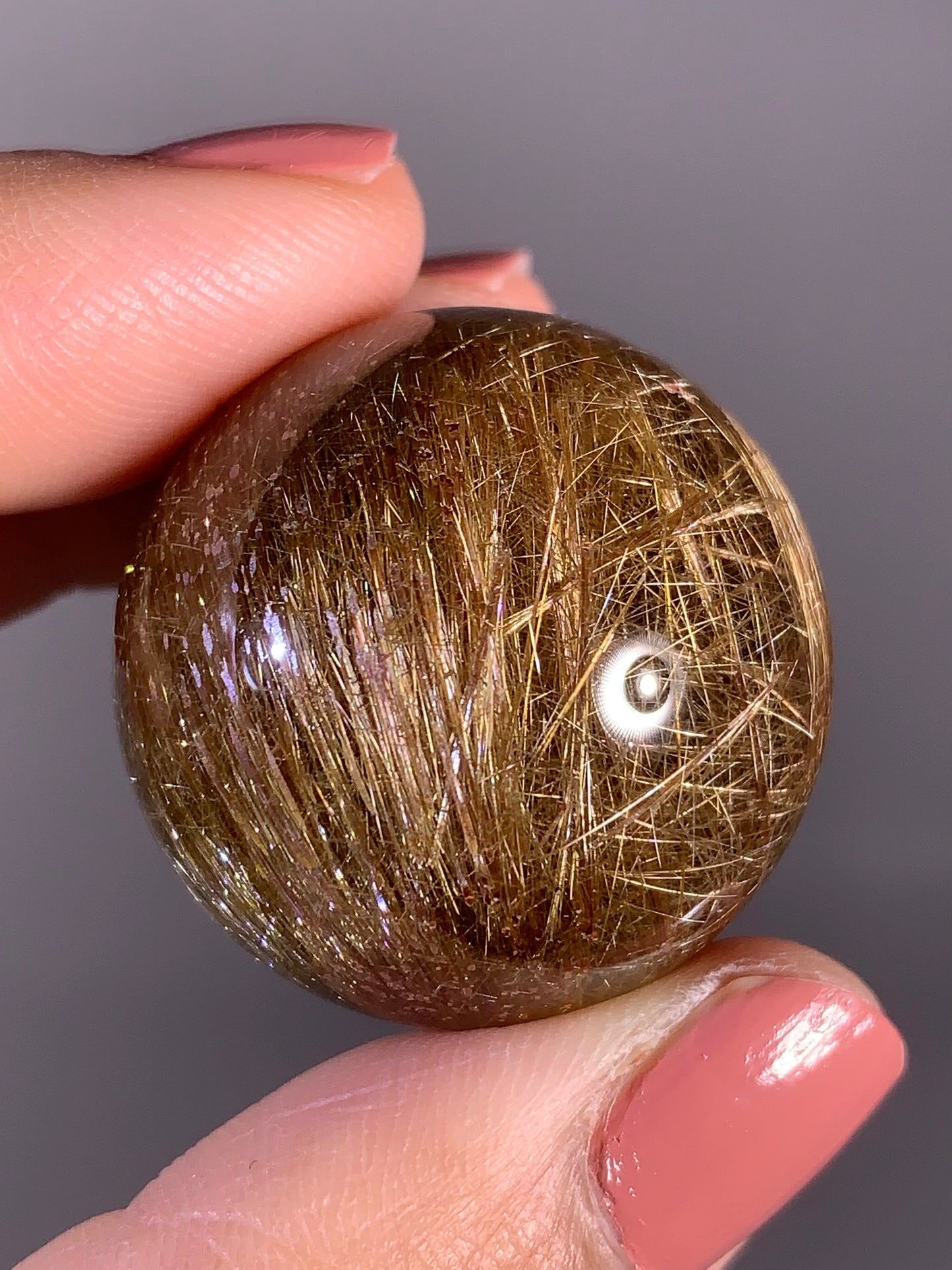 Super Shiny Densely Packed Gold Rutile Quartz Sphere – Brazil