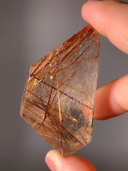 Rare Red & Gold Rutile Quartz Polished Freeform
