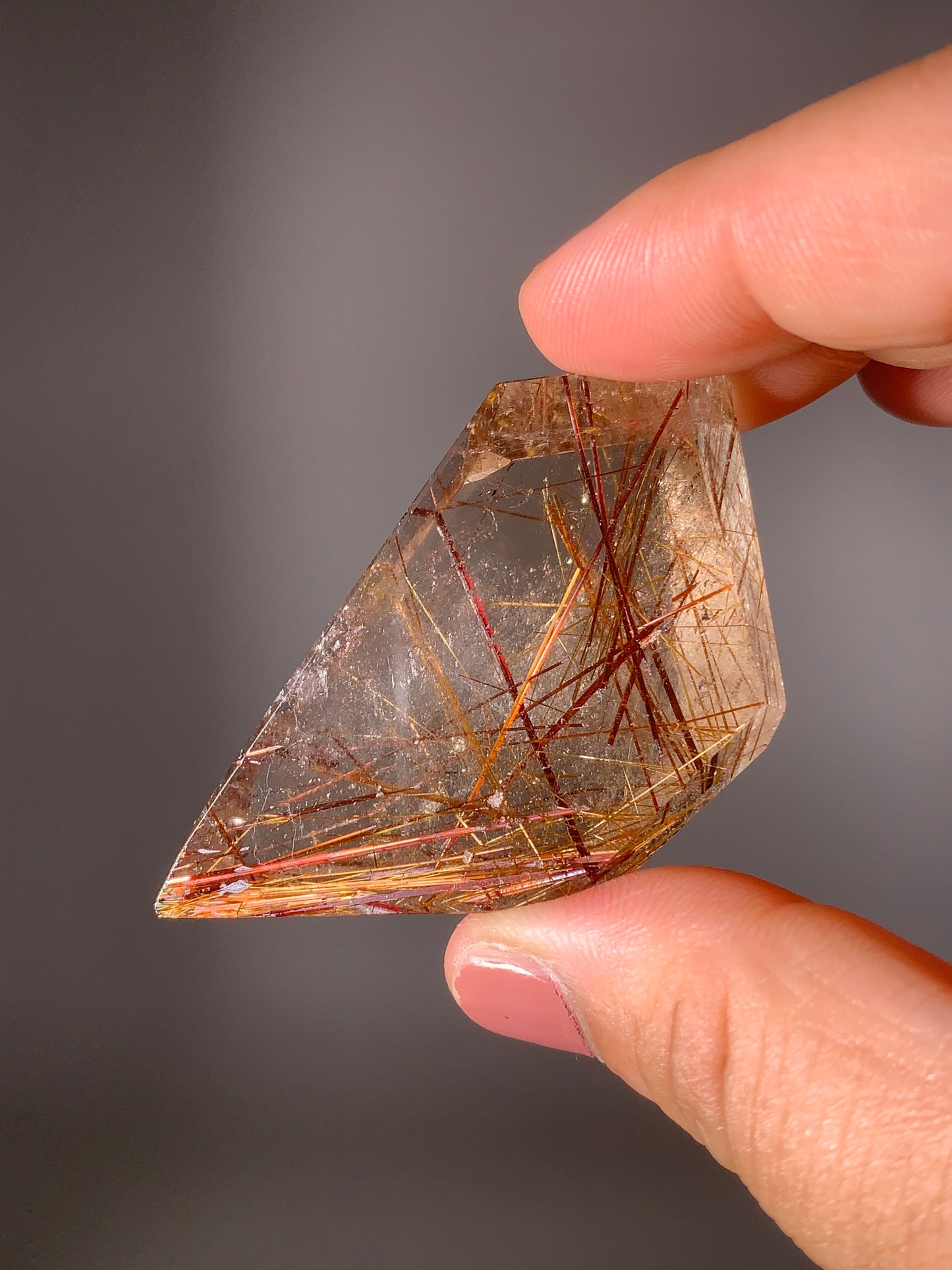 Rare Red & Gold Rutile Quartz Polished Freeform