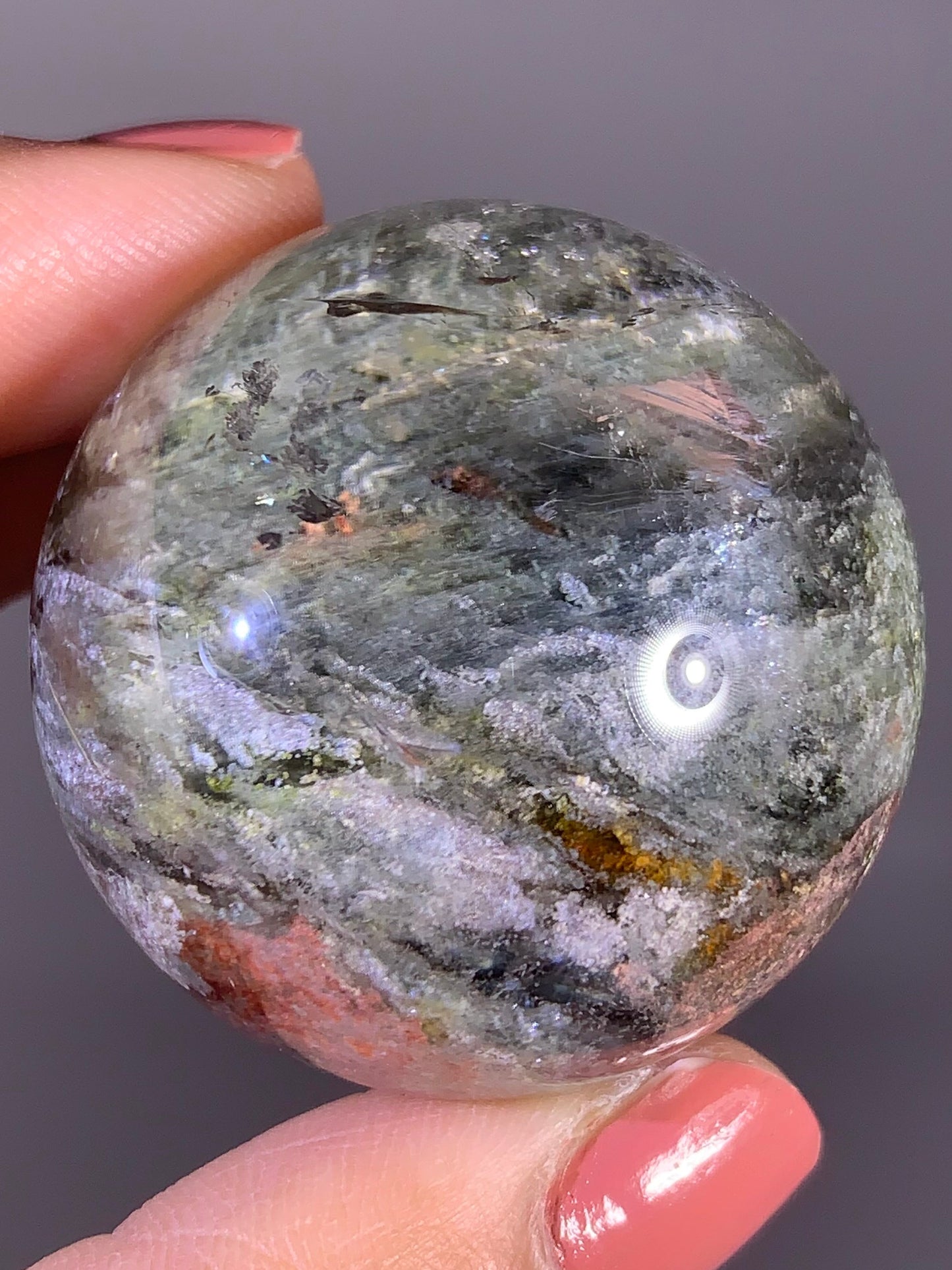 Large Colorful Garden Quartz Sphere from Zambia