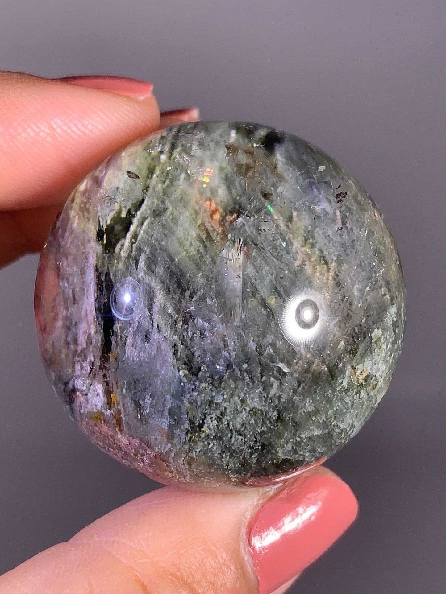 Large Colorful Garden Quartz Sphere from Zambia